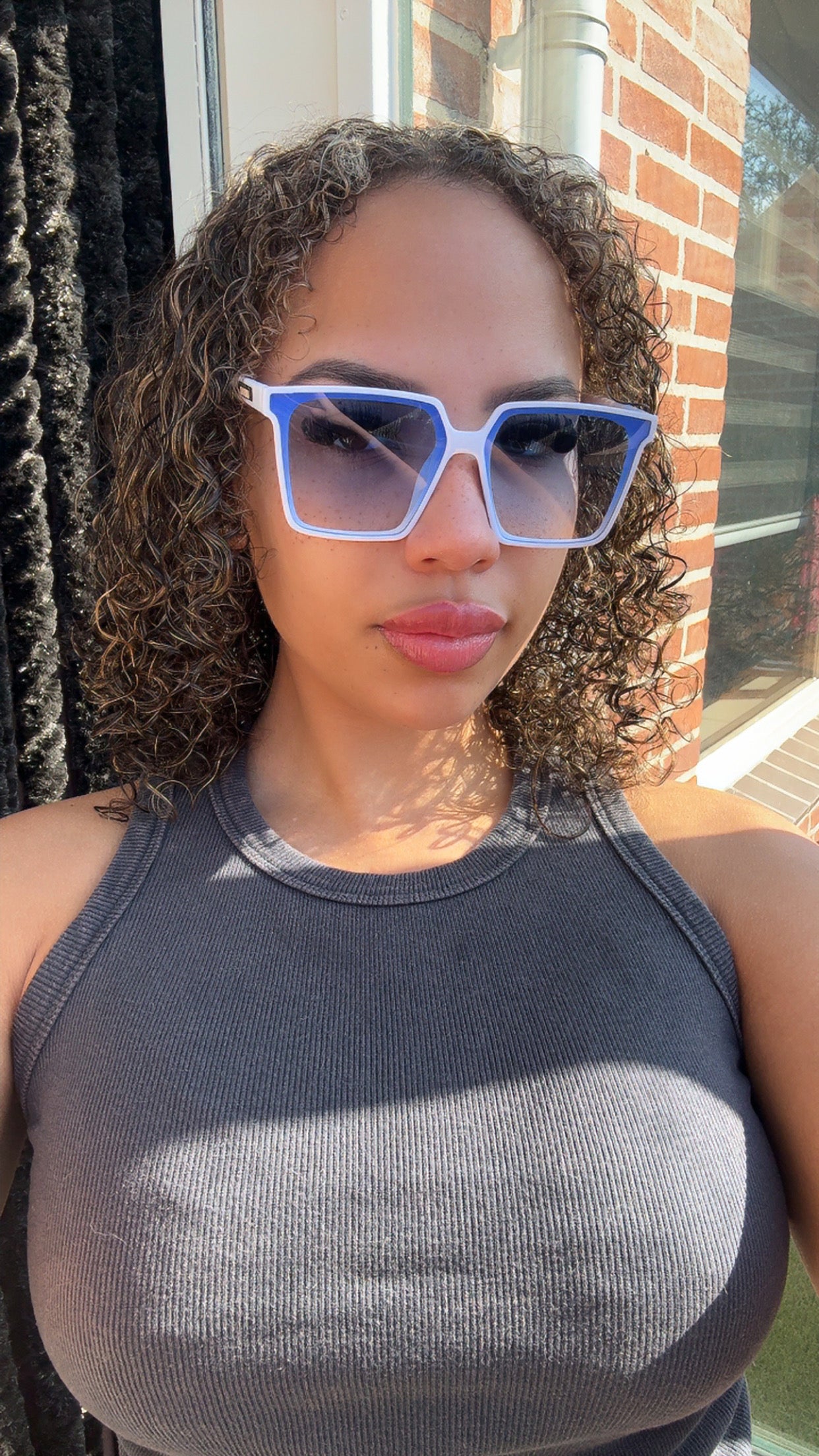 White Blue Glasses