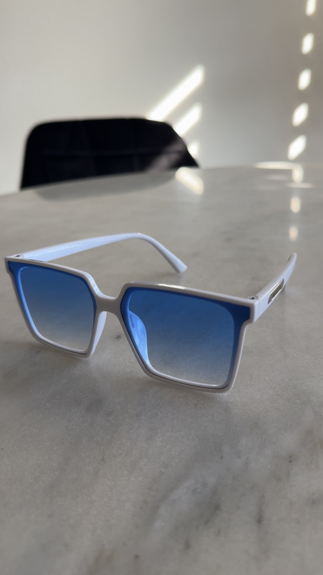 White Blue Glasses