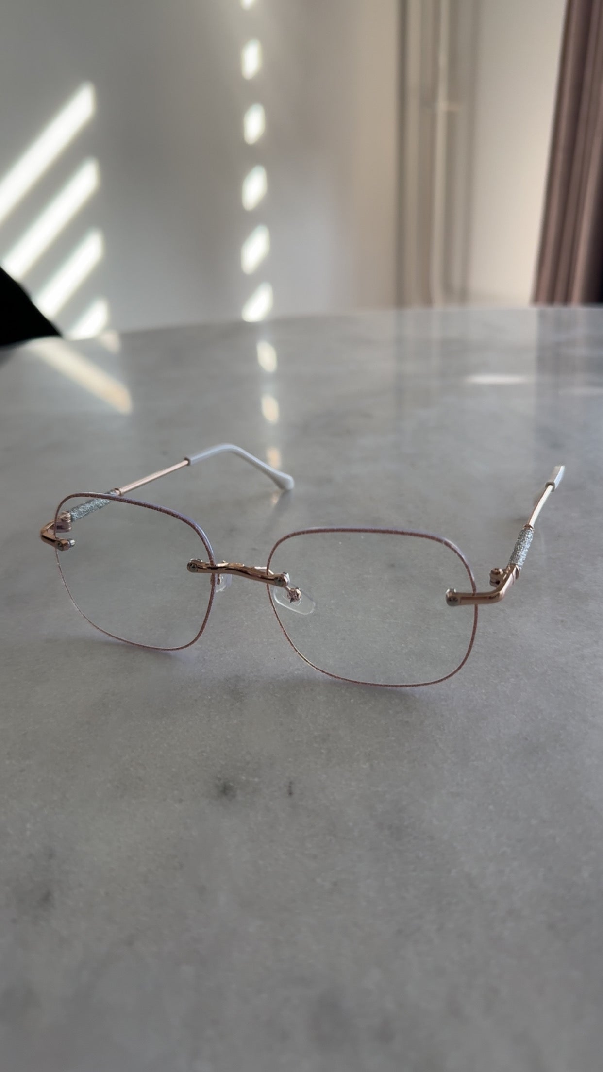 Golden Glitter Glasses