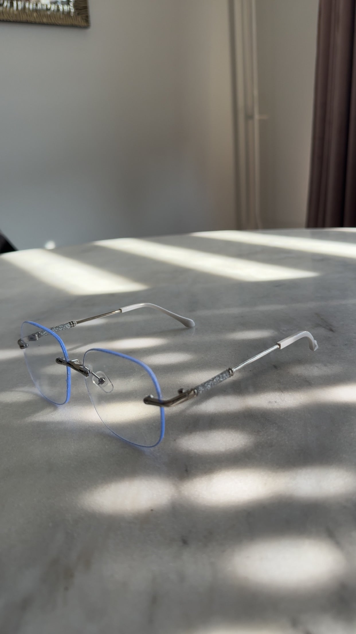 Silver Glitter Glasses