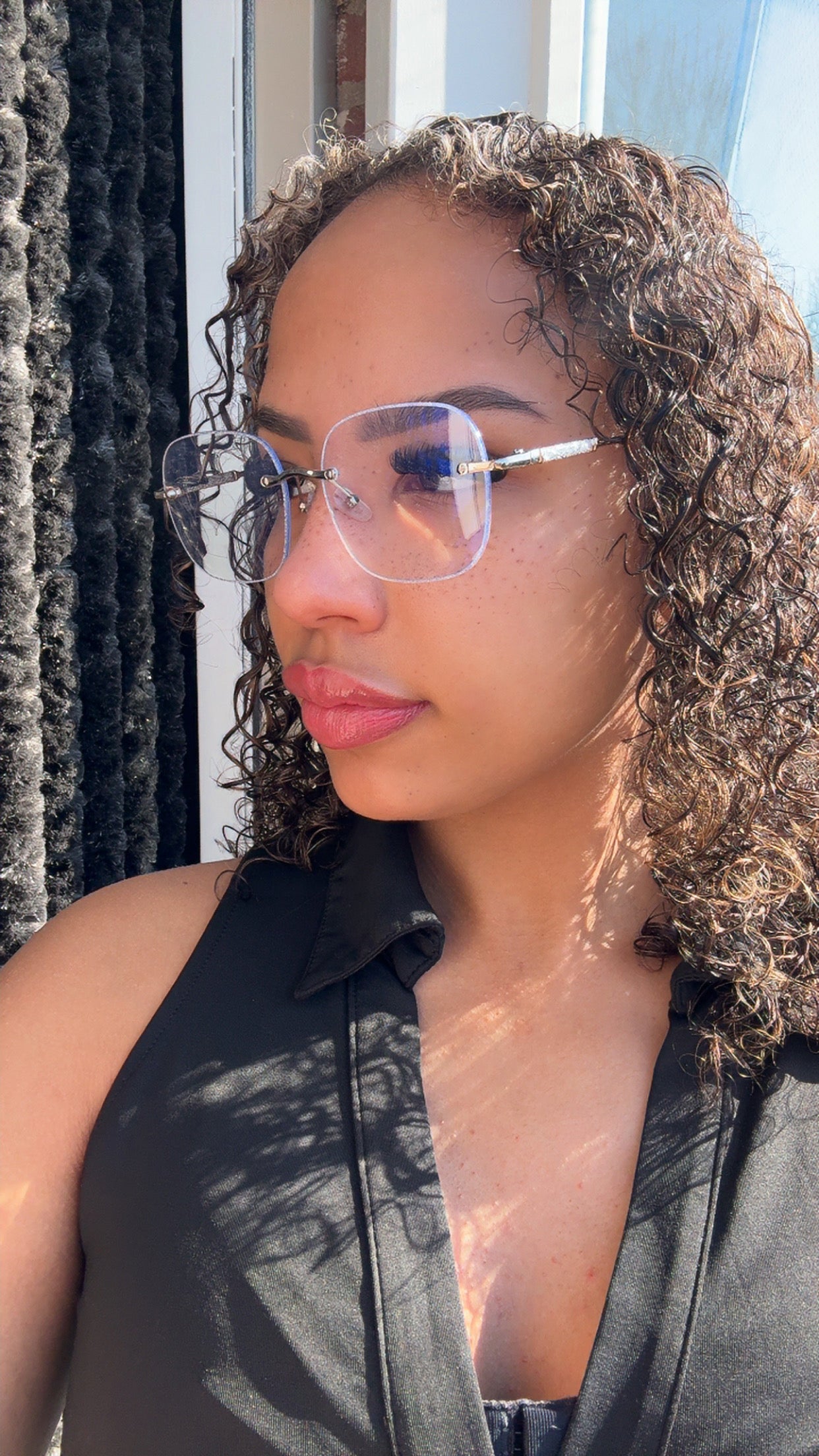 Silver Glitter Glasses