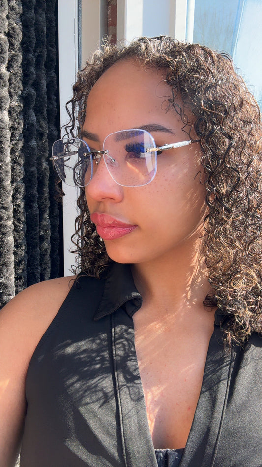 Silver Glitter Glasses
