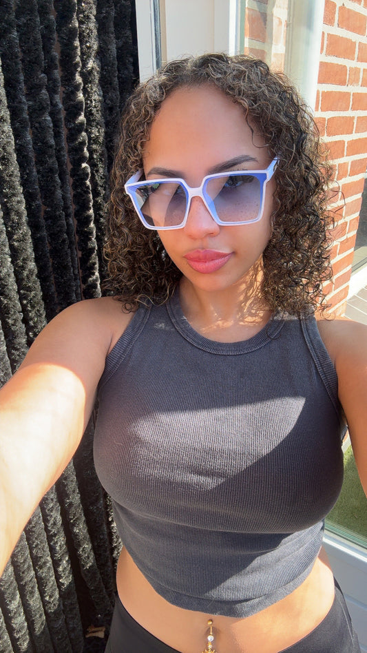 White Blue Glasses