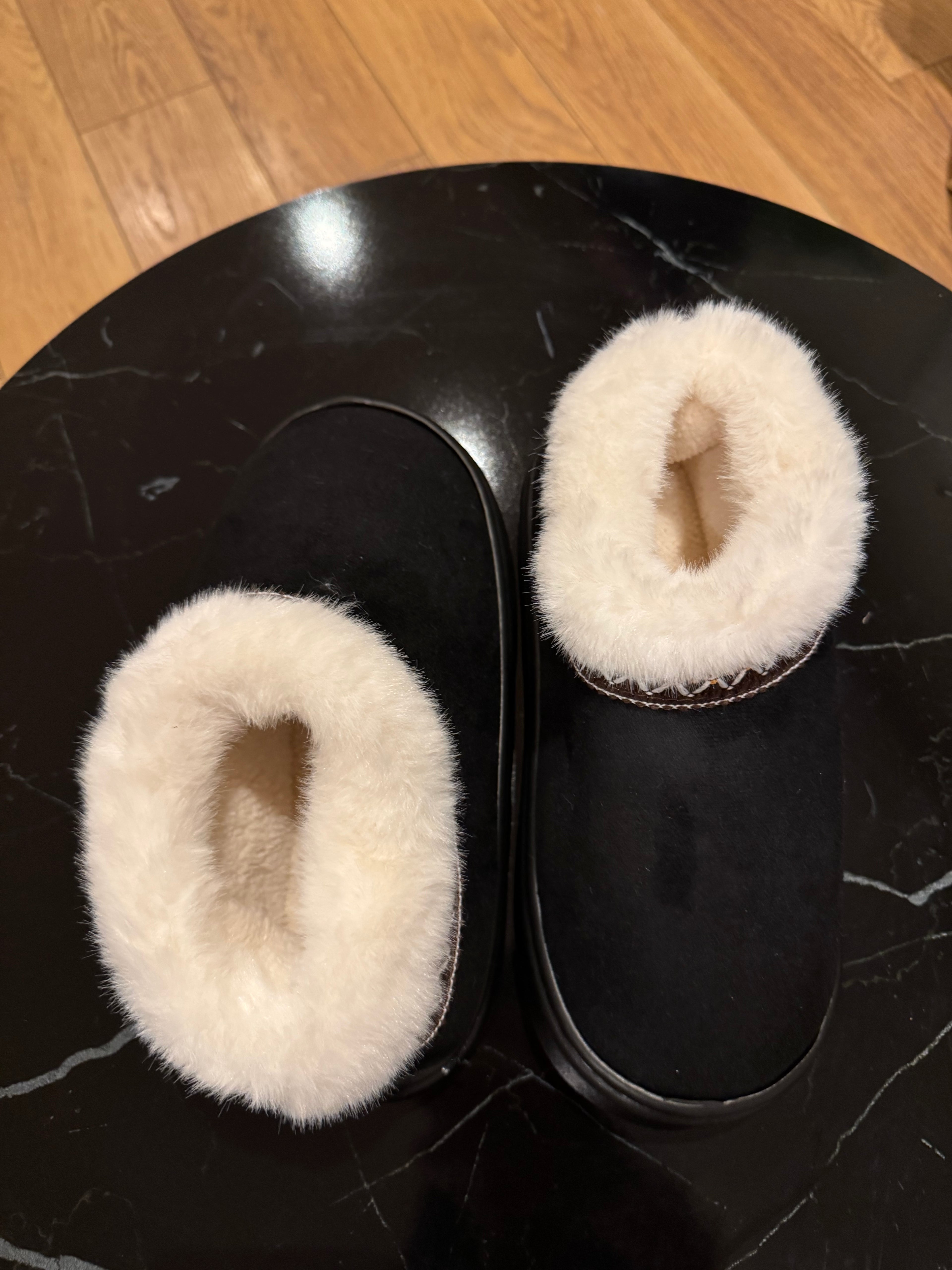 Pantoffels Zwart Bont Lookalike