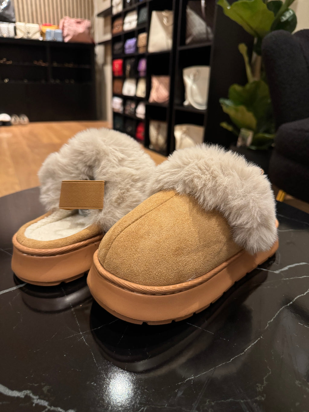 Pantoffels Bont Camel