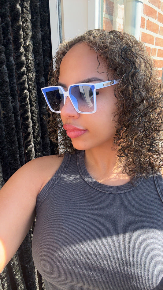 White Blue Glasses