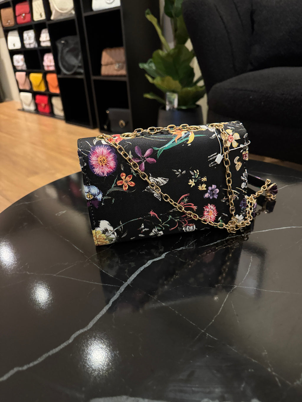 Black Flower Purse