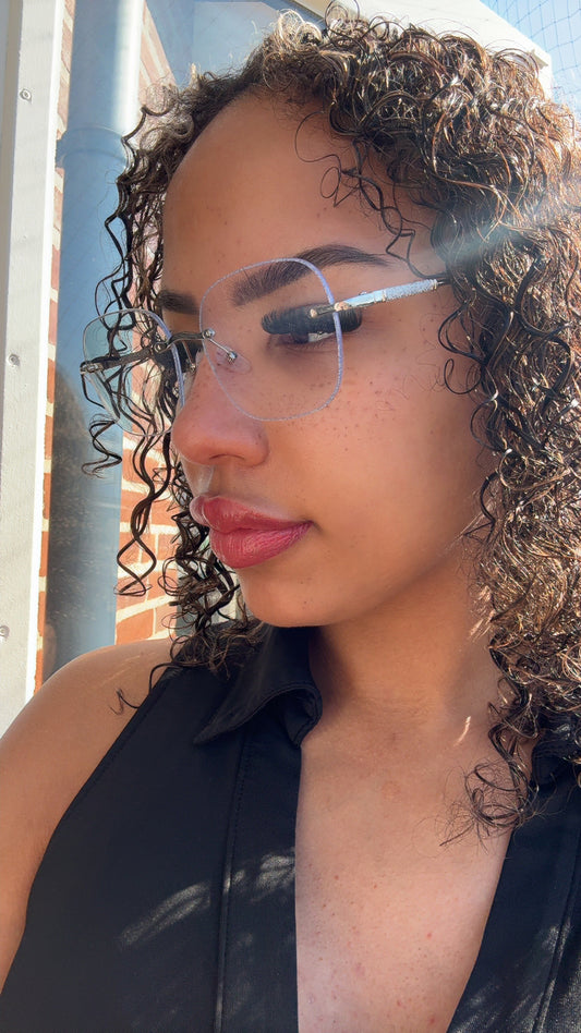 Silver Glitter Glasses