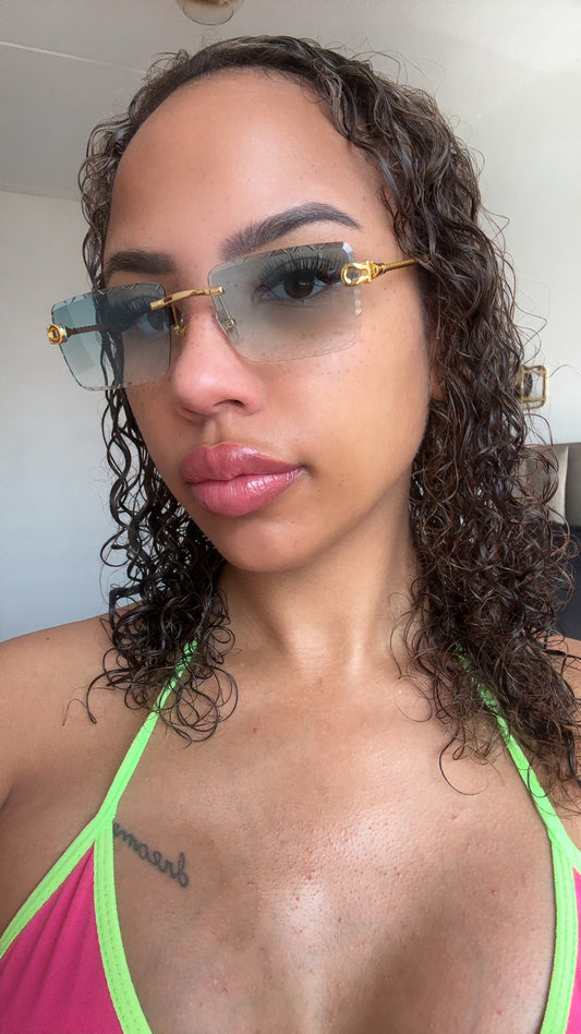 Fancy Light Blue Glasses