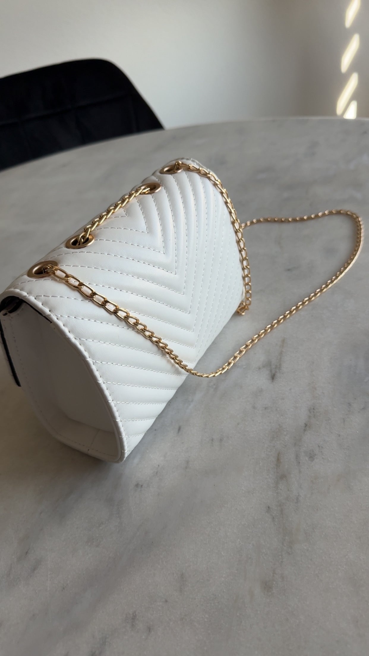V Purse White