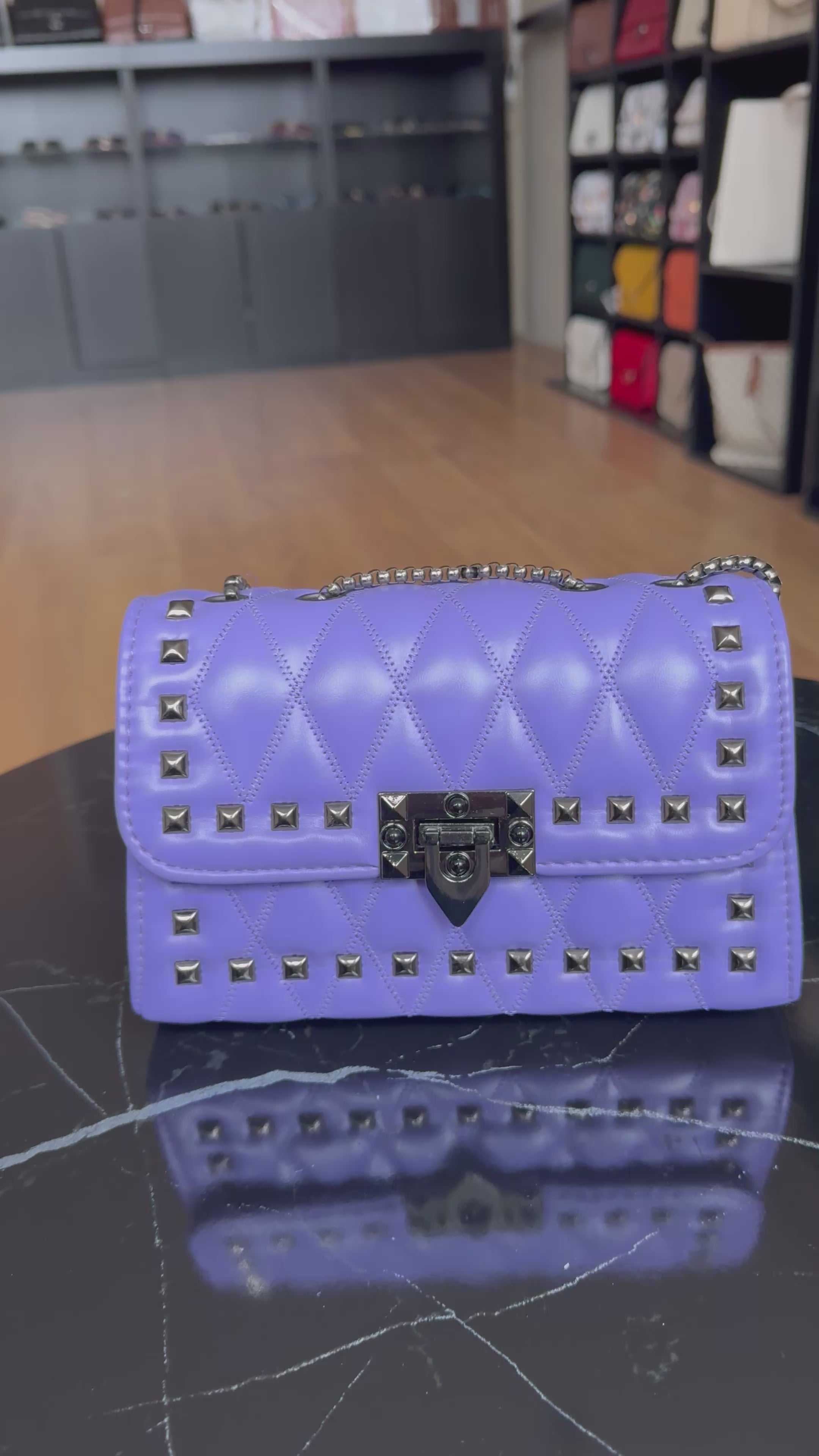 Purple Stud Purse