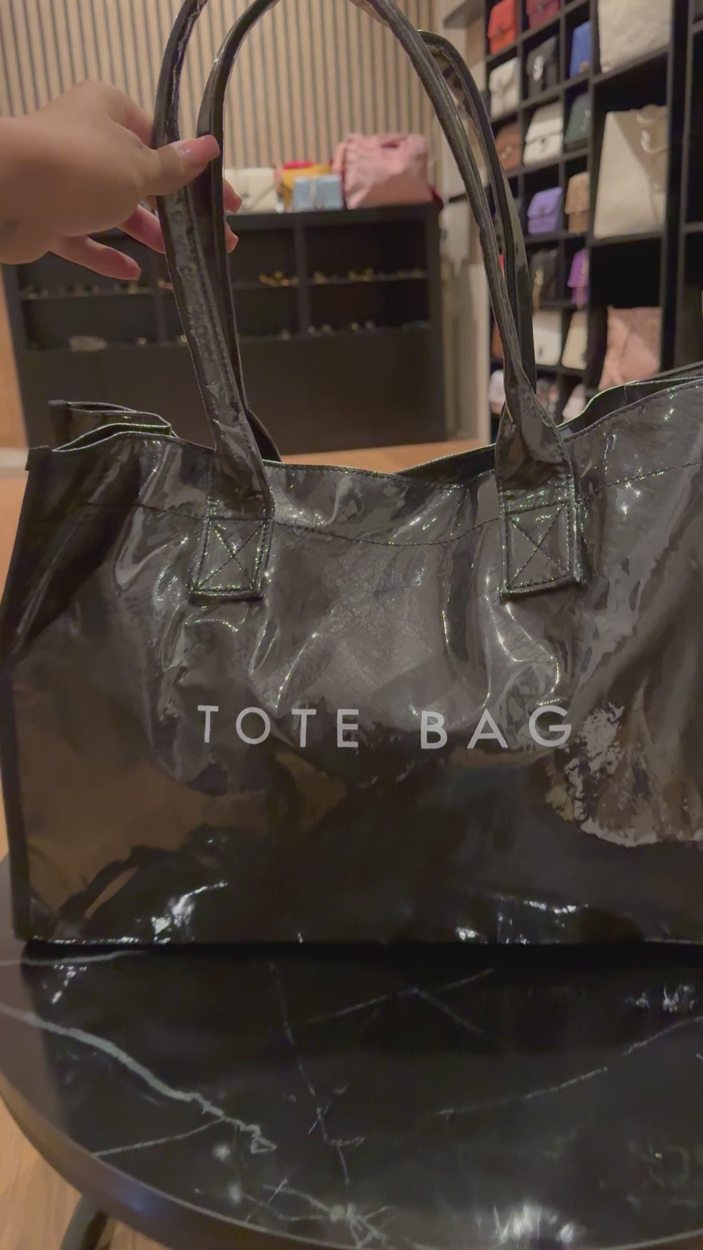 Tote Black Shiny