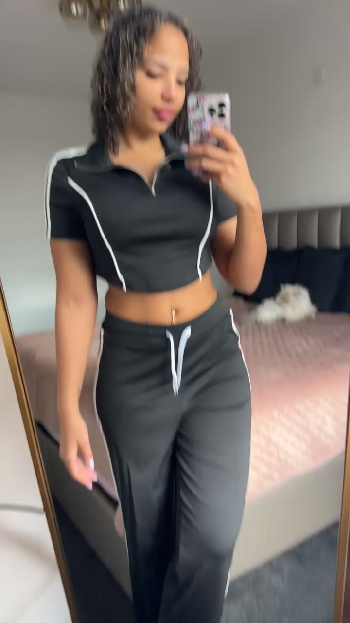 Black Striped Tracksuit