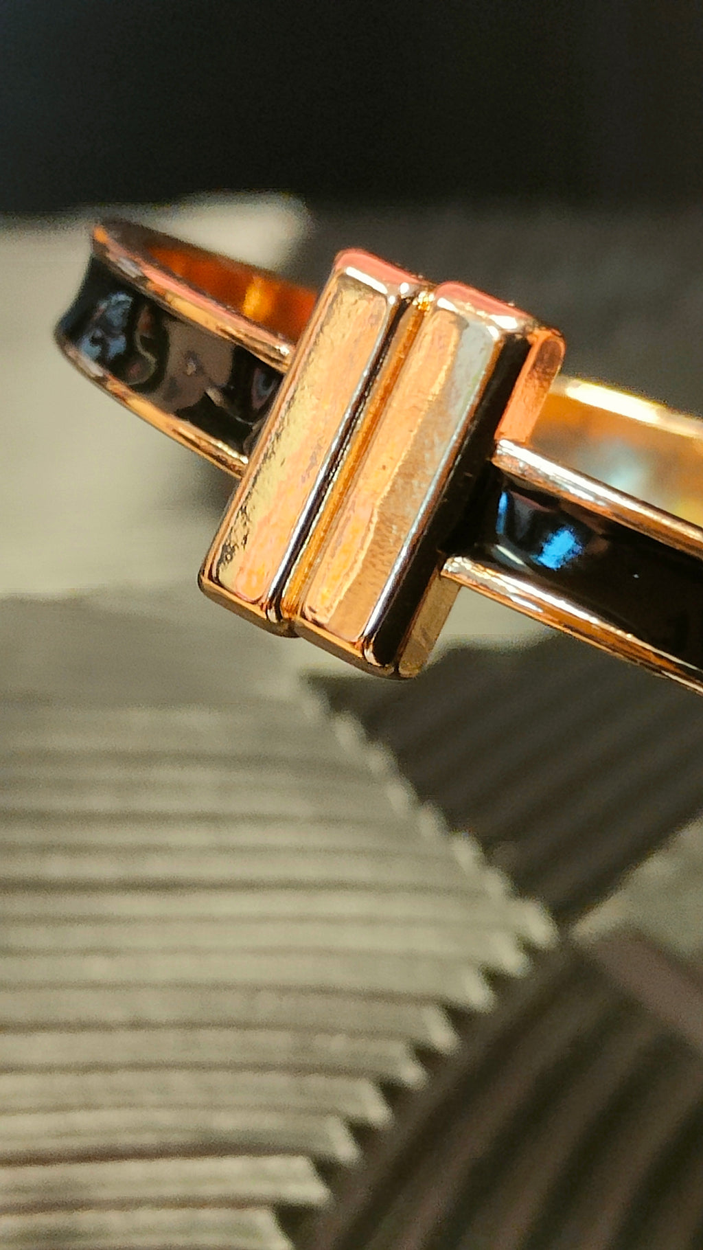 Armband Goldbar - Inlay Black - Goud kleurig