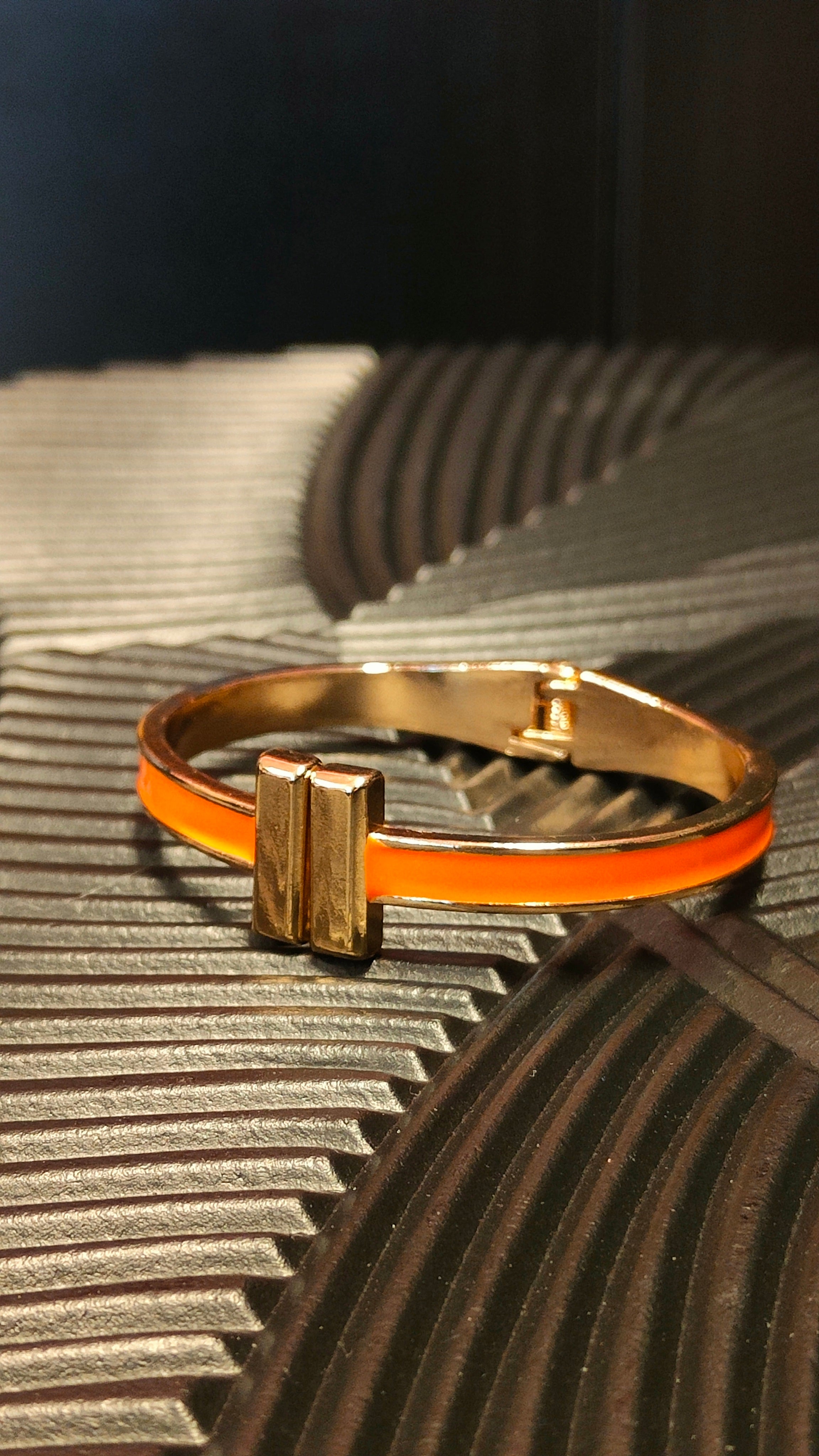 Armband Goldbar - Inlay Orange - Goud kleurig