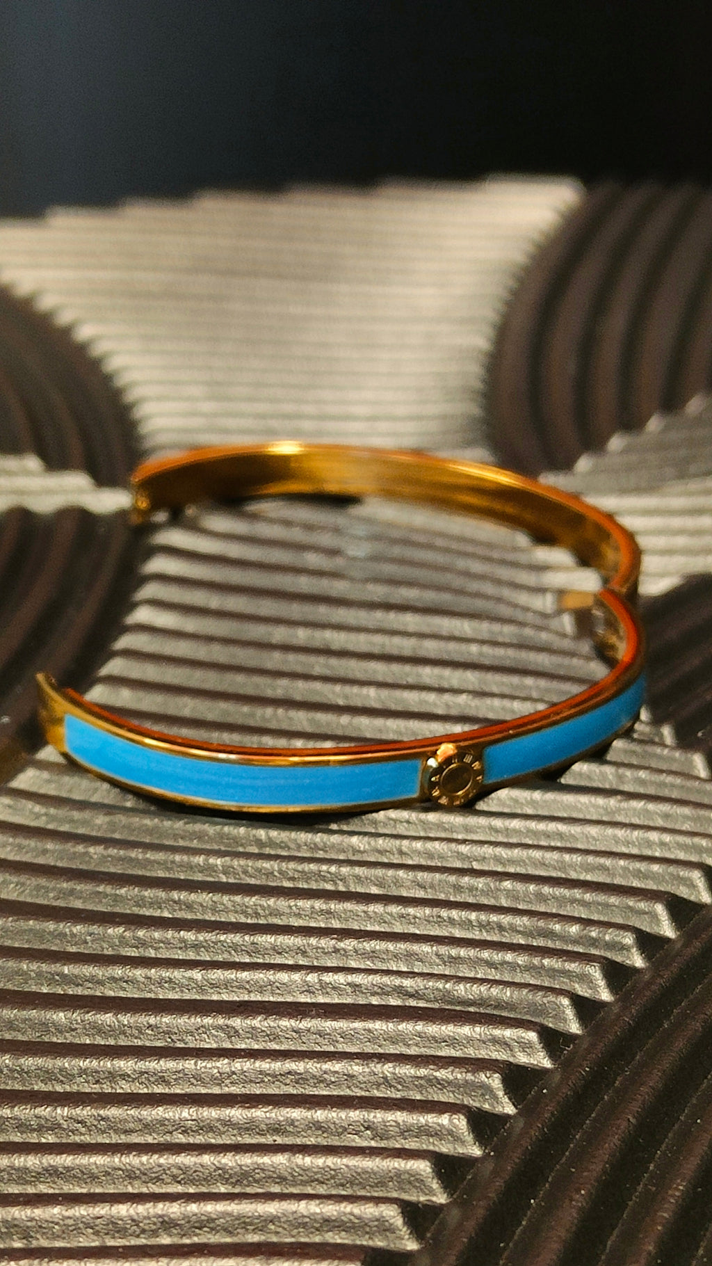 Armband Inlay Blue Roman Numbers - Goud kleurig