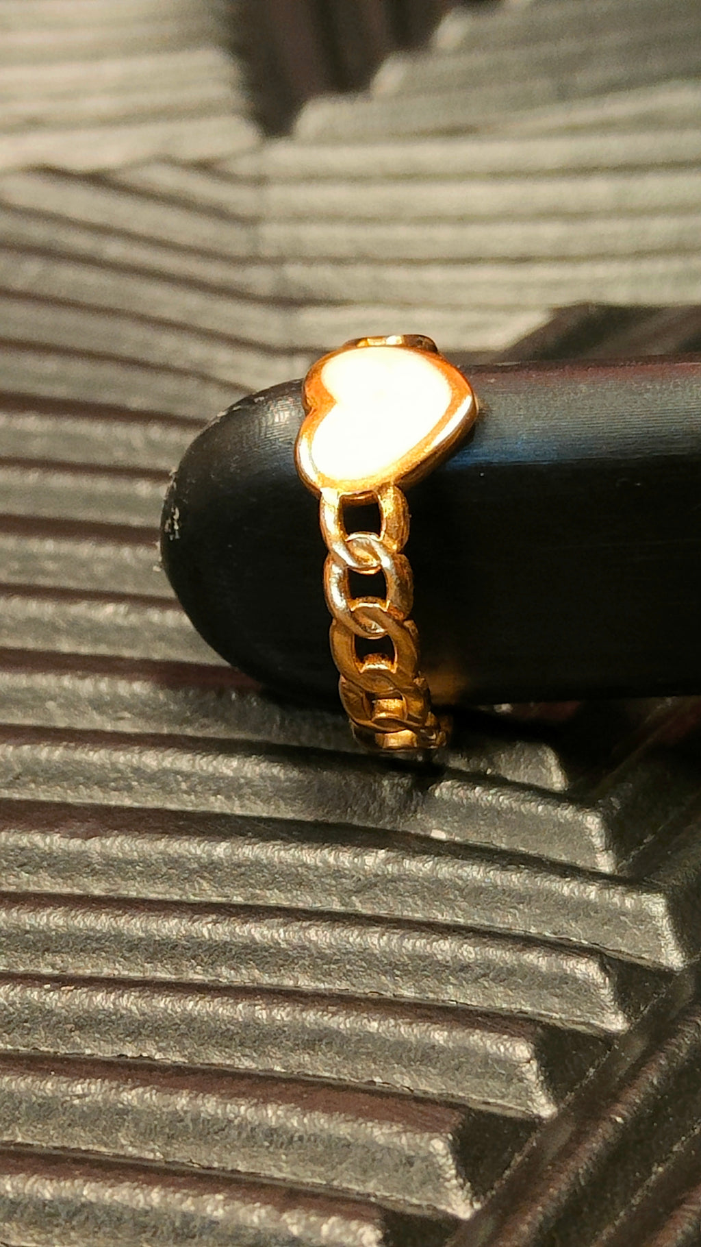 Ring White Heart Verstelbaar