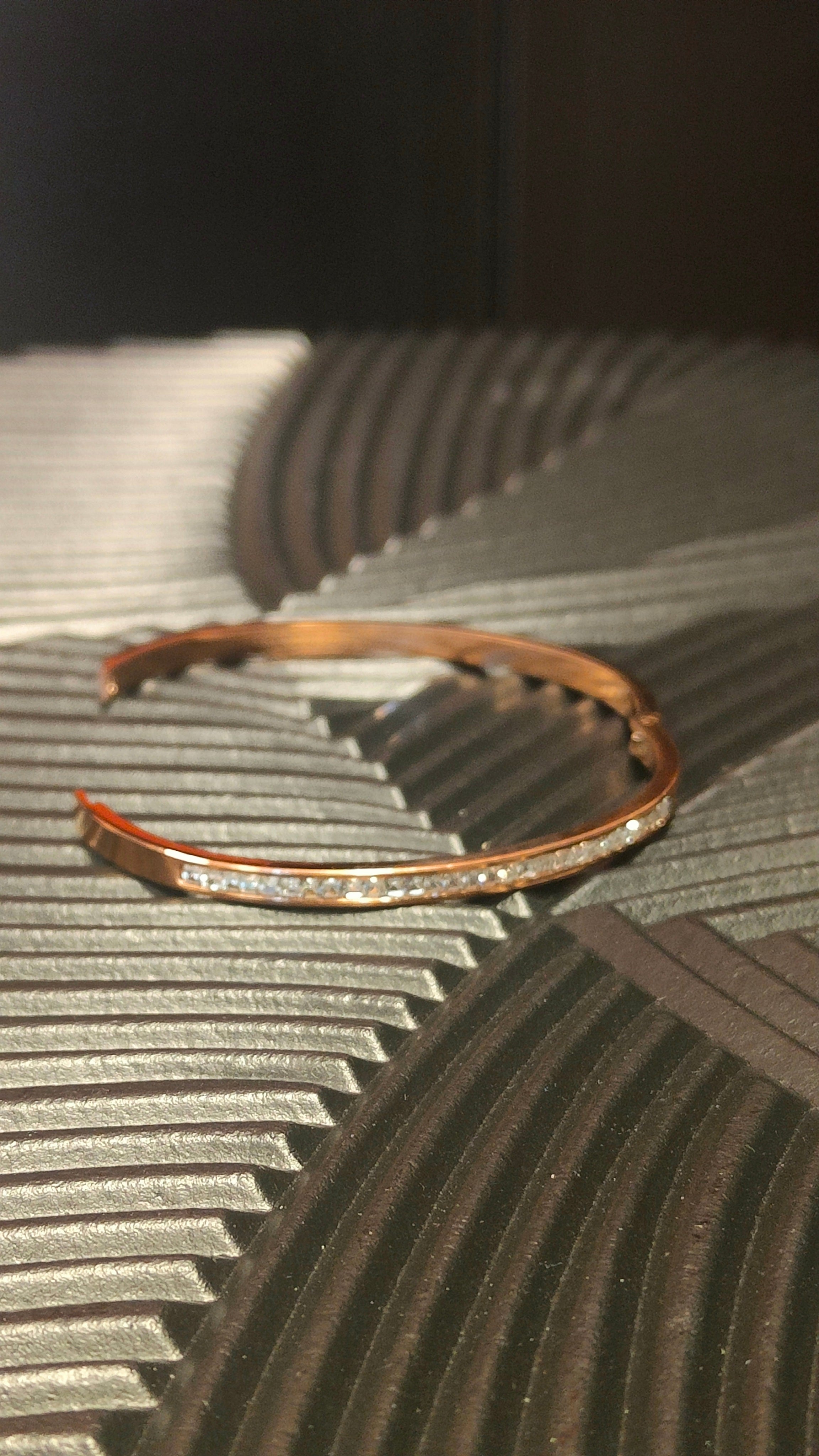 Armband Diamond look inlay - Rosegoud kleurig