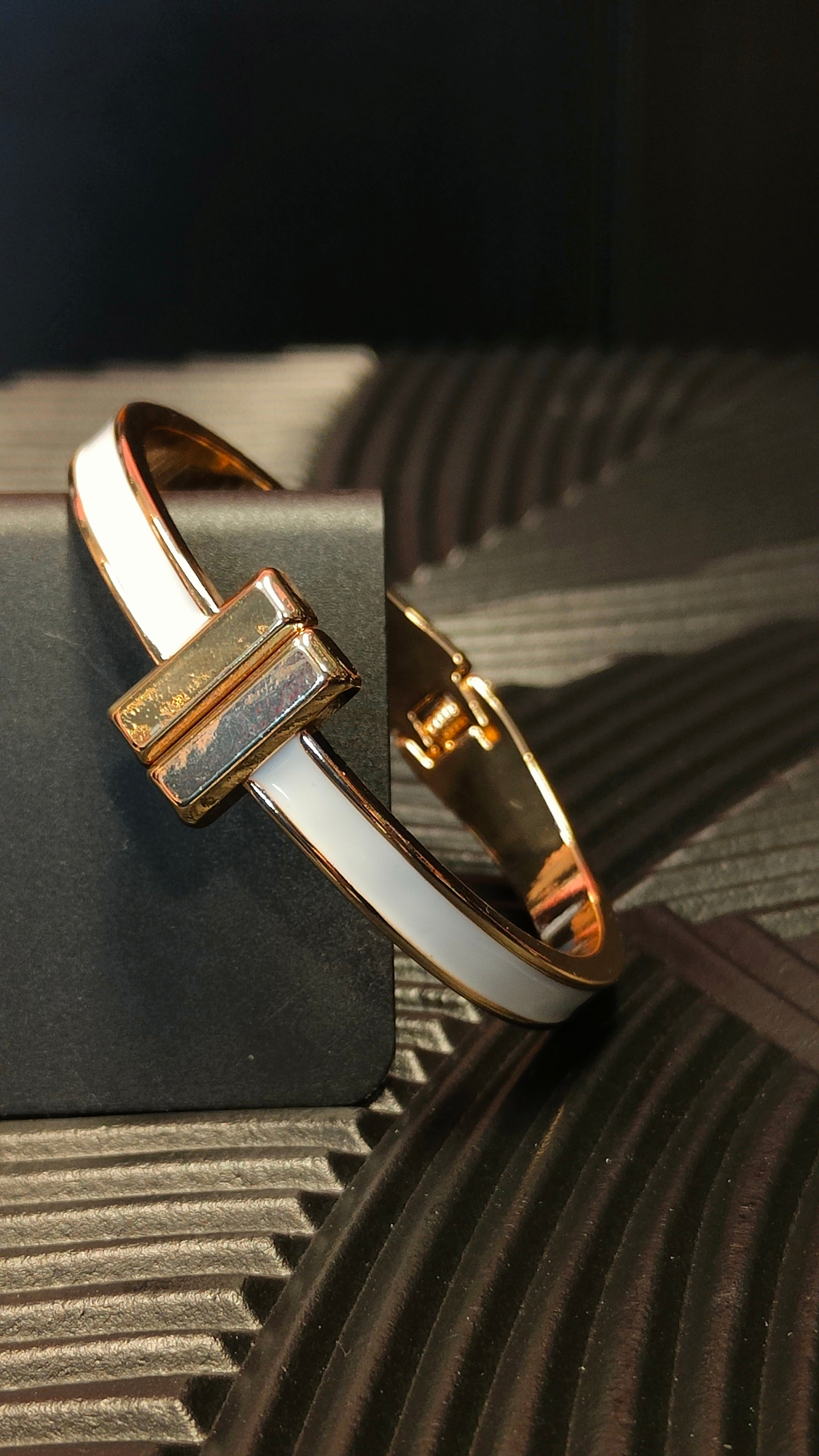 Armband Goldbar - Inlay White - Goud kleurig