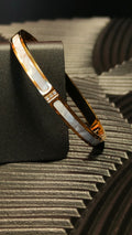 Armband Inlay White 3 Diamond look - Goud kleurig