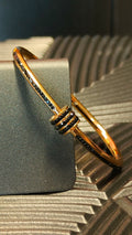 Armband Cilinder & Diamond look inlay Black - Goud kleurig