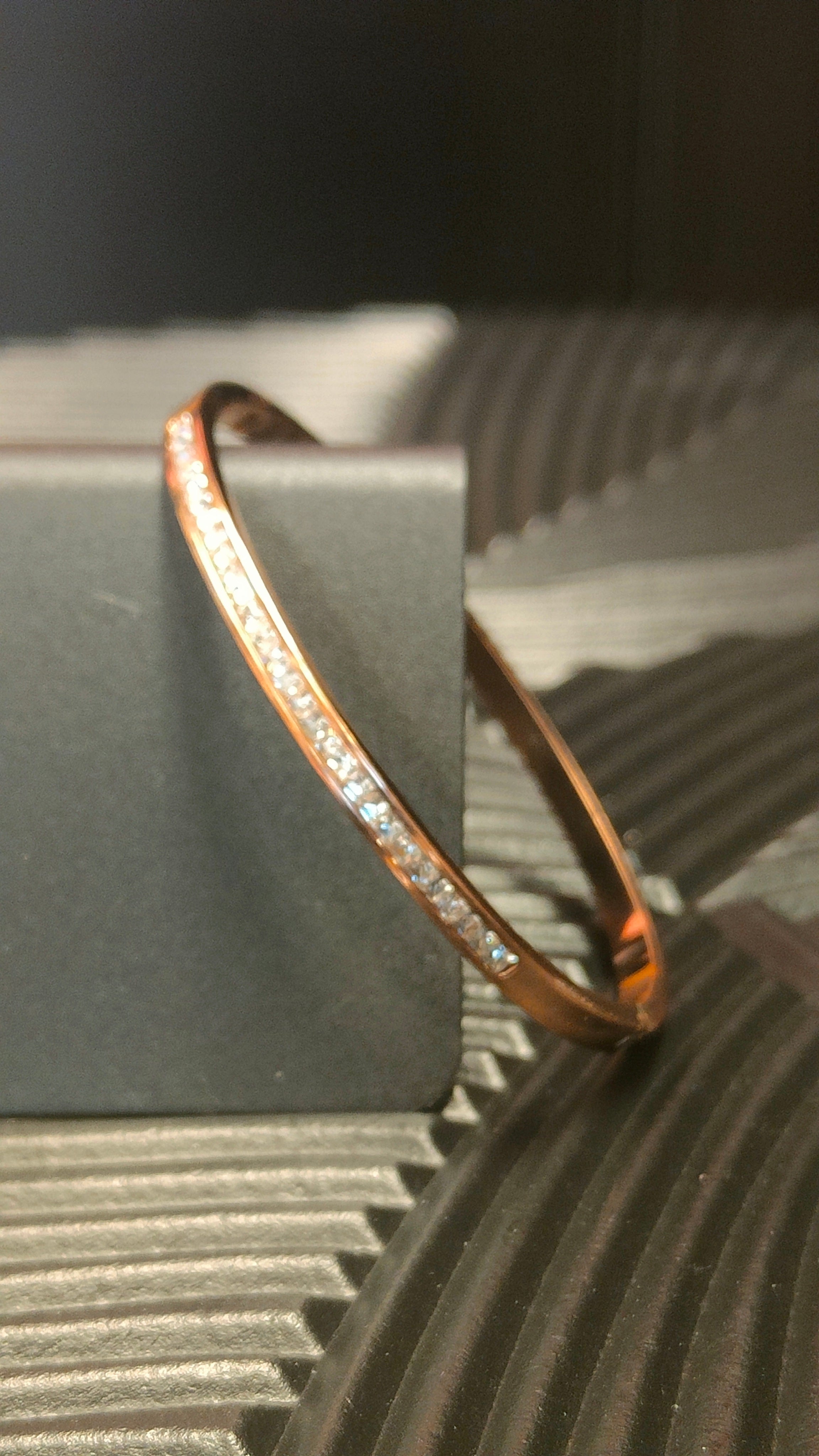 Armband Diamond look inlay - Rosegoud kleurig