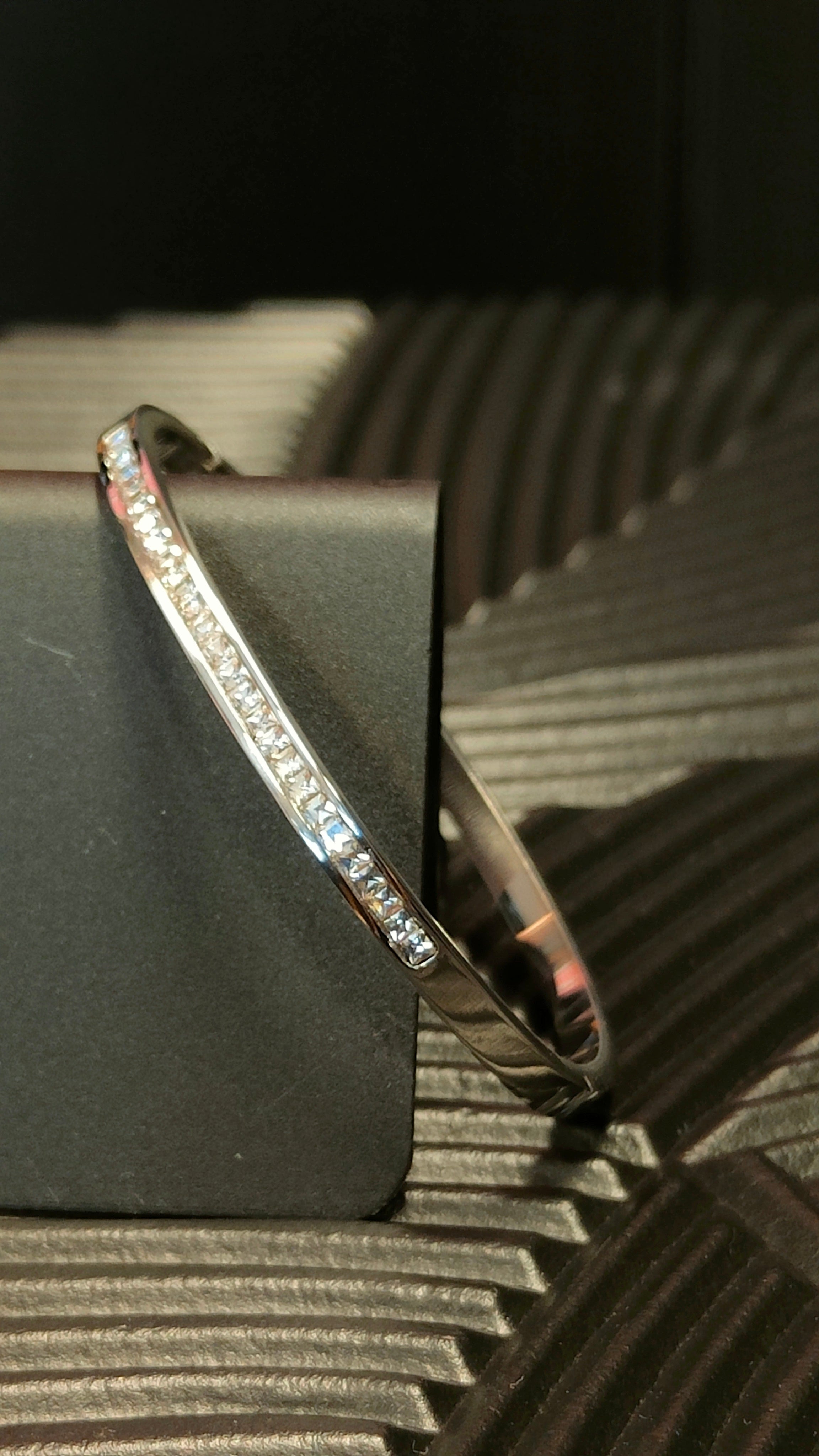 Armband Diamond look inlay - zilver kleurig