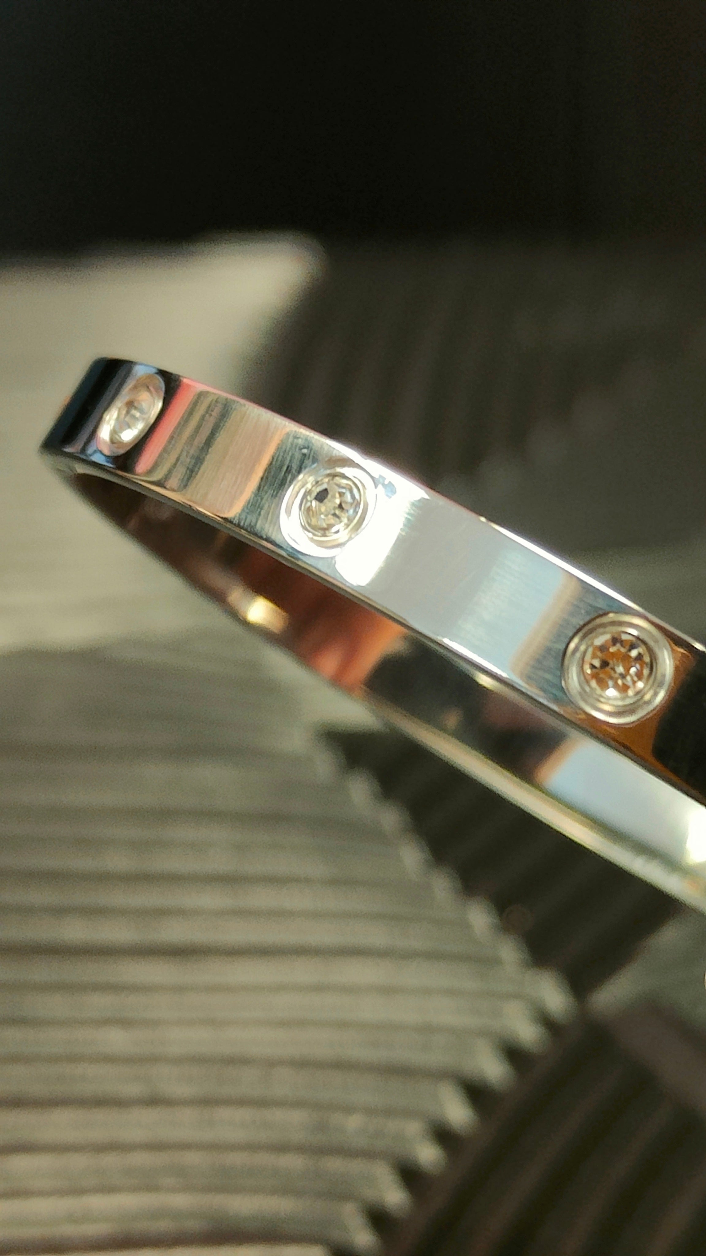 Armband Seperate Diamond look - zilver kleurig