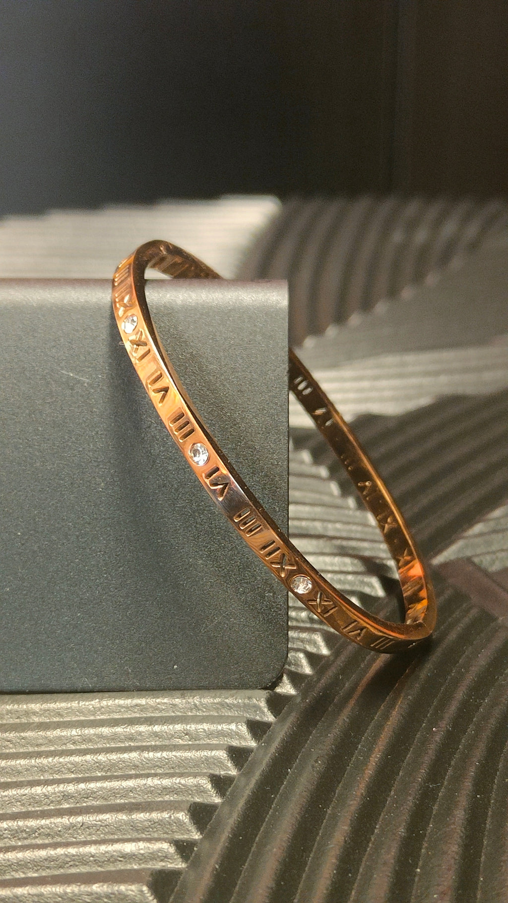 Armband Roman Numbers - Diamond look- Rosegoud kleurig