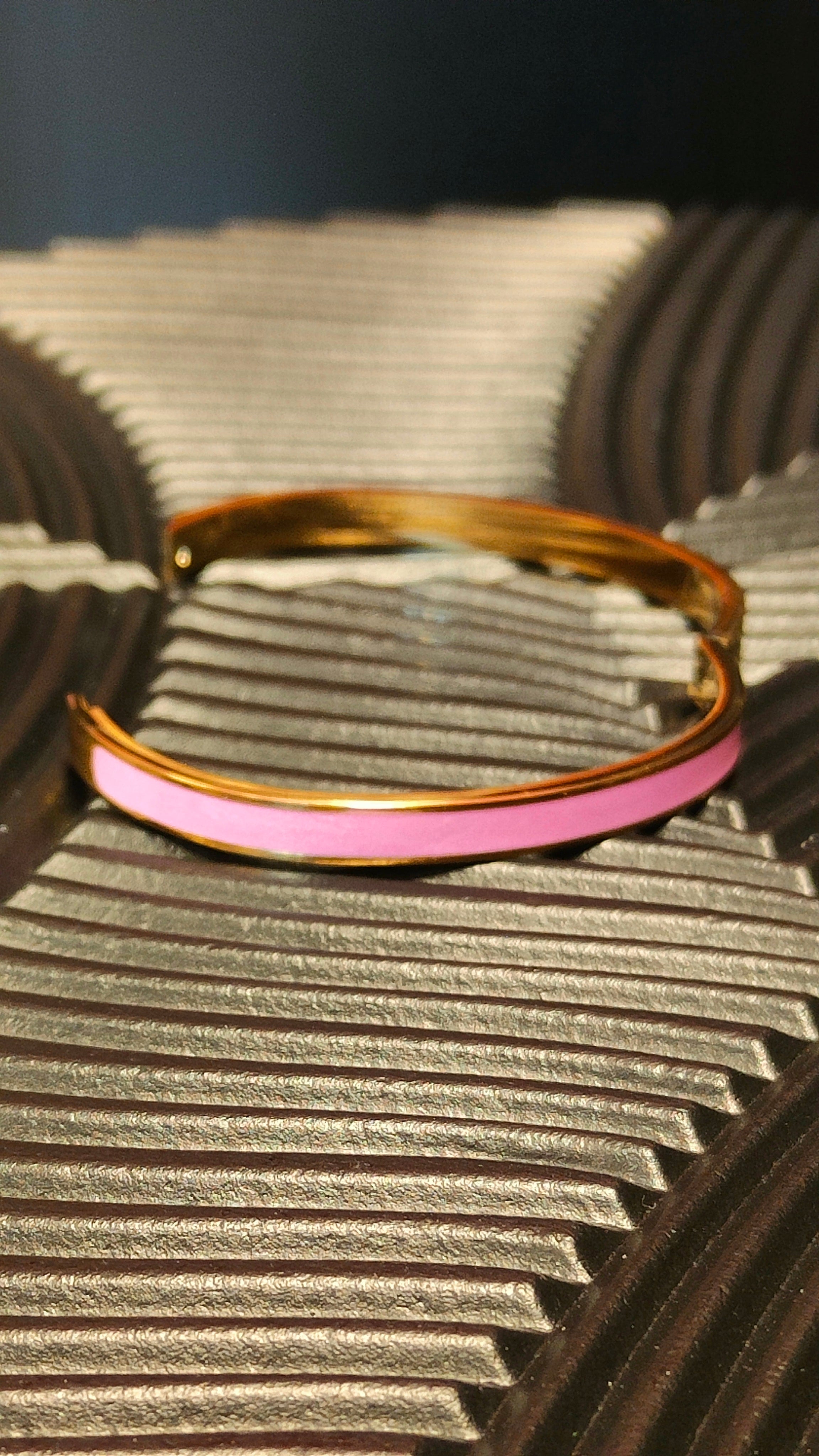 Armband Inlay Pink - Goud kleurig