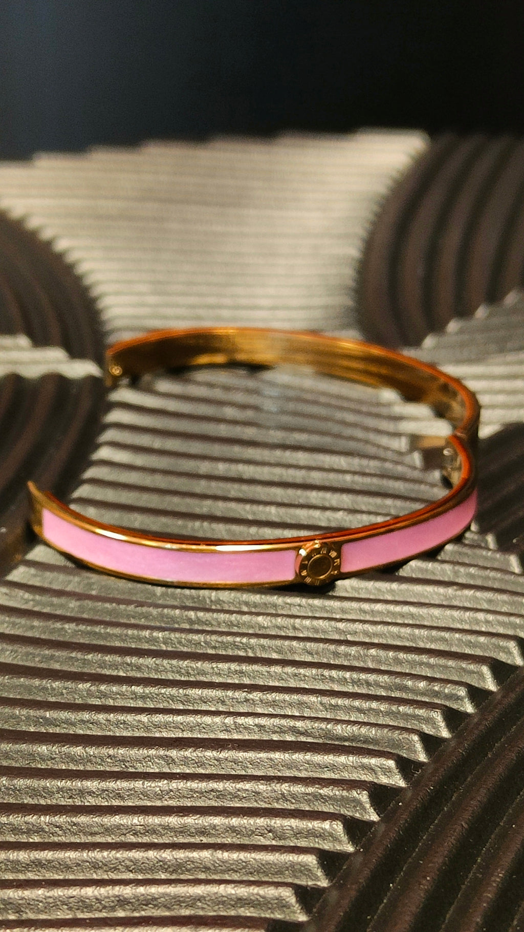 Armband Inlay Pink Roman Numbers - Goud kleurig