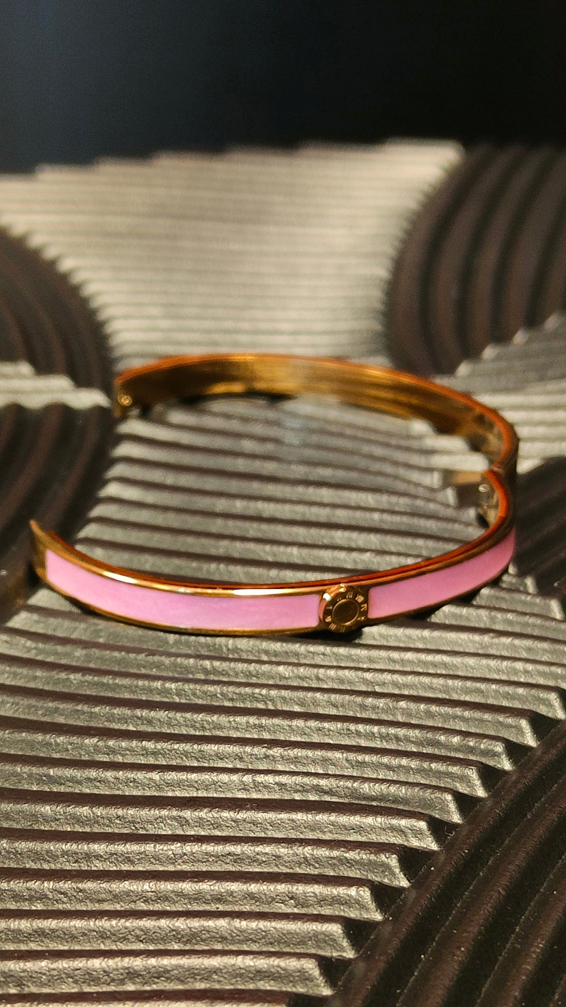 Armband Inlay Pink Roman Numbers - Goud kleurig