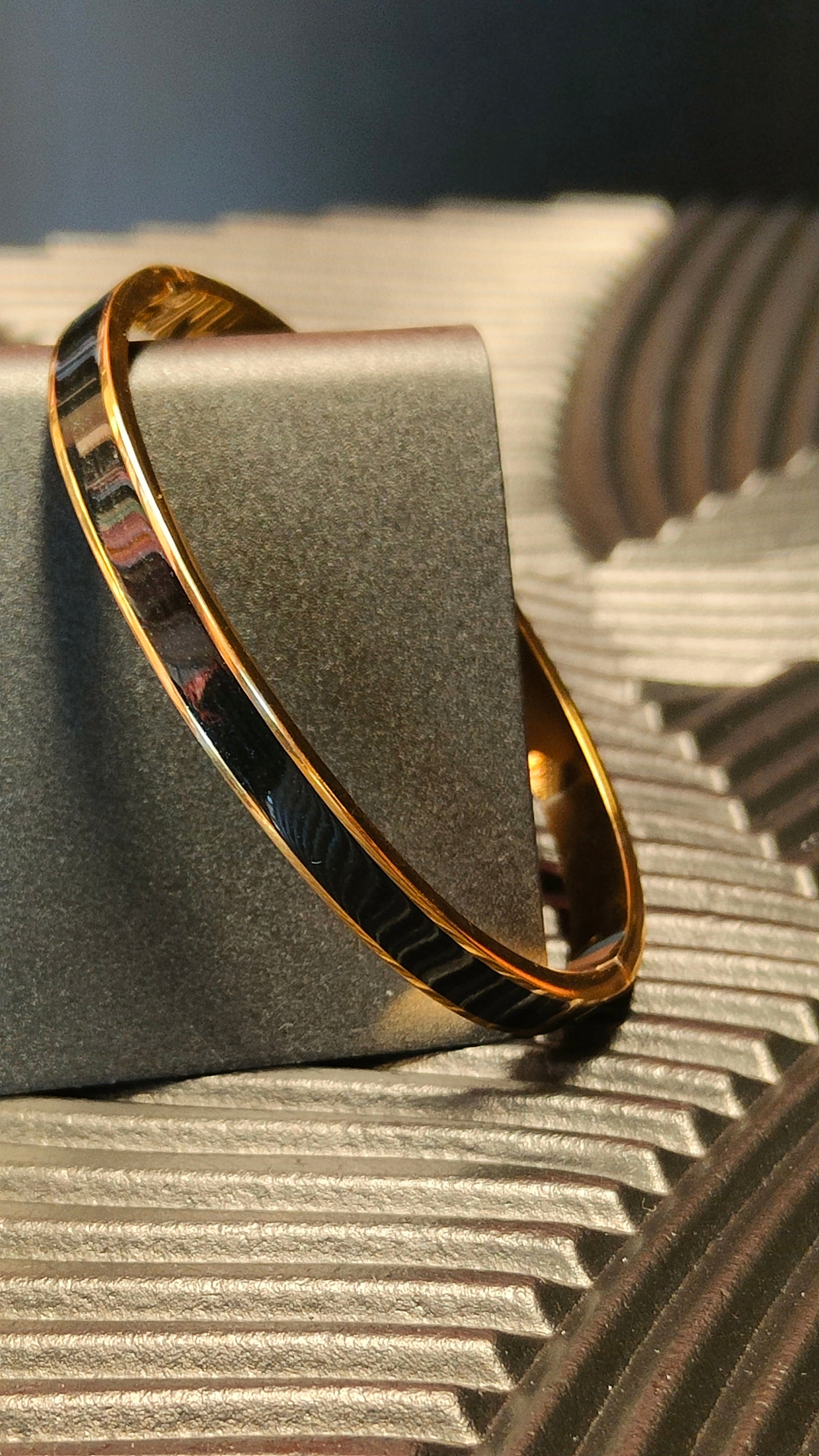 Armband Inlay Black - Goud kleurig