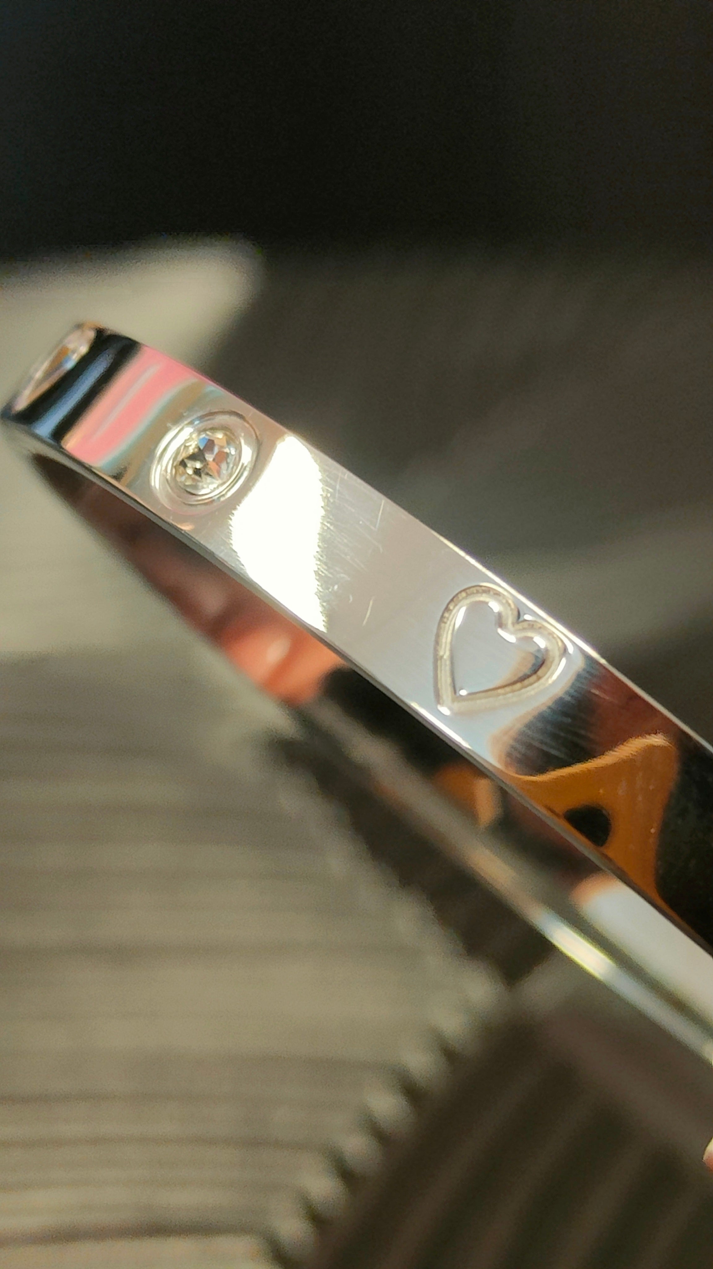 Armband Hearts & Diamond look - zilver kleurig
