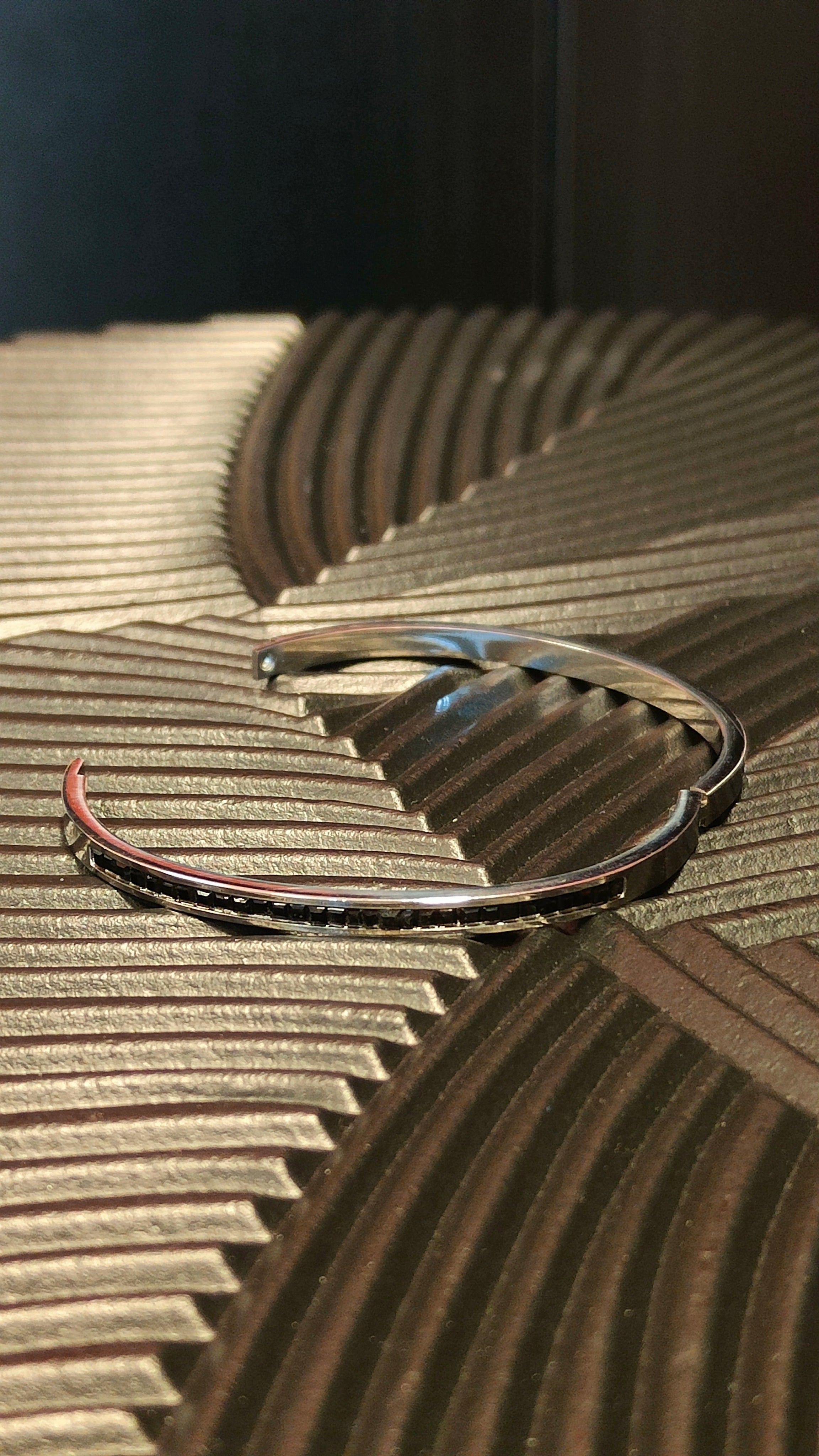 Armband Diamond look inlay Black - zilver kleurig
