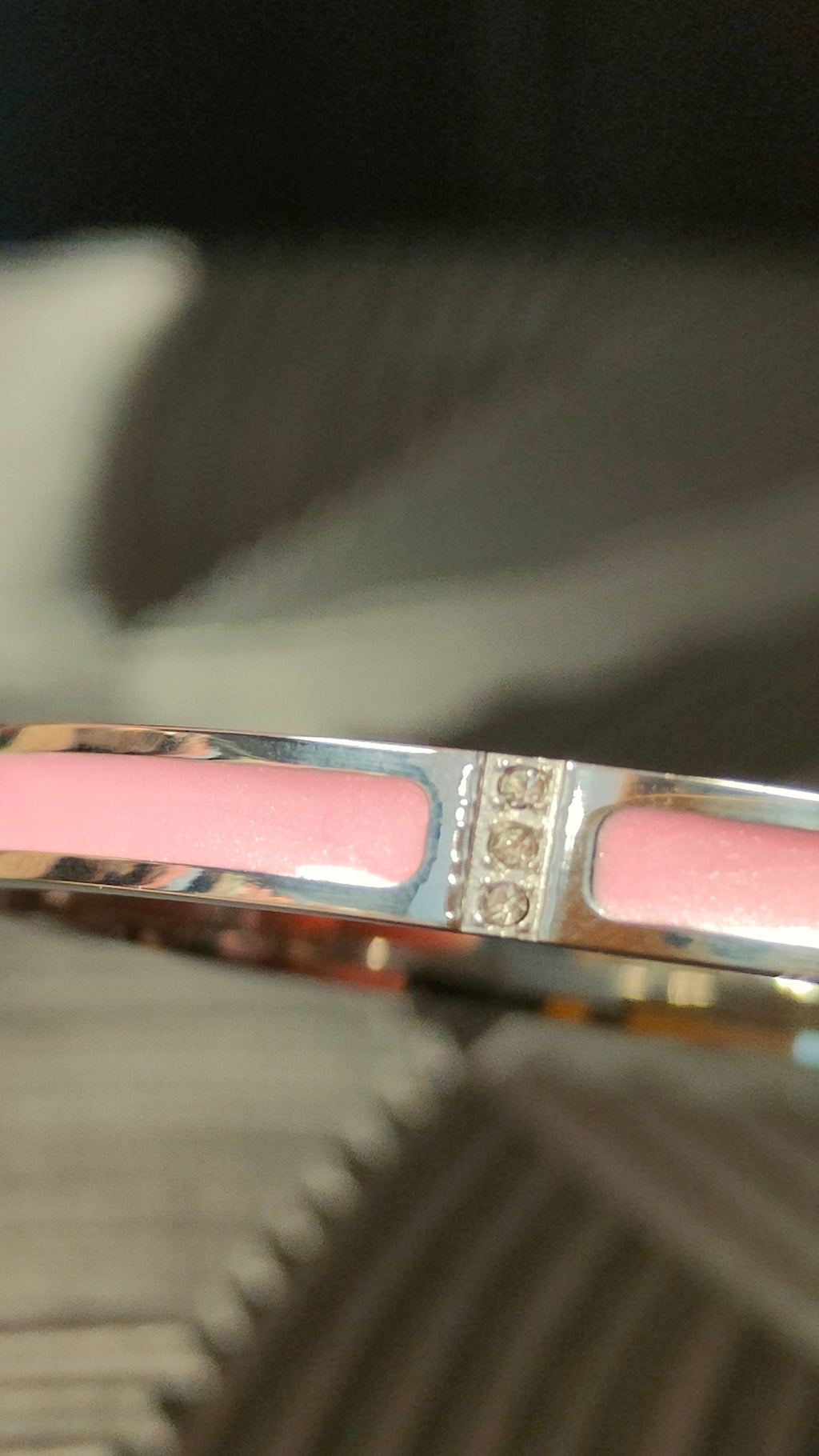 Armband Inlay Pink 3 Diamond look- zilver kleurig