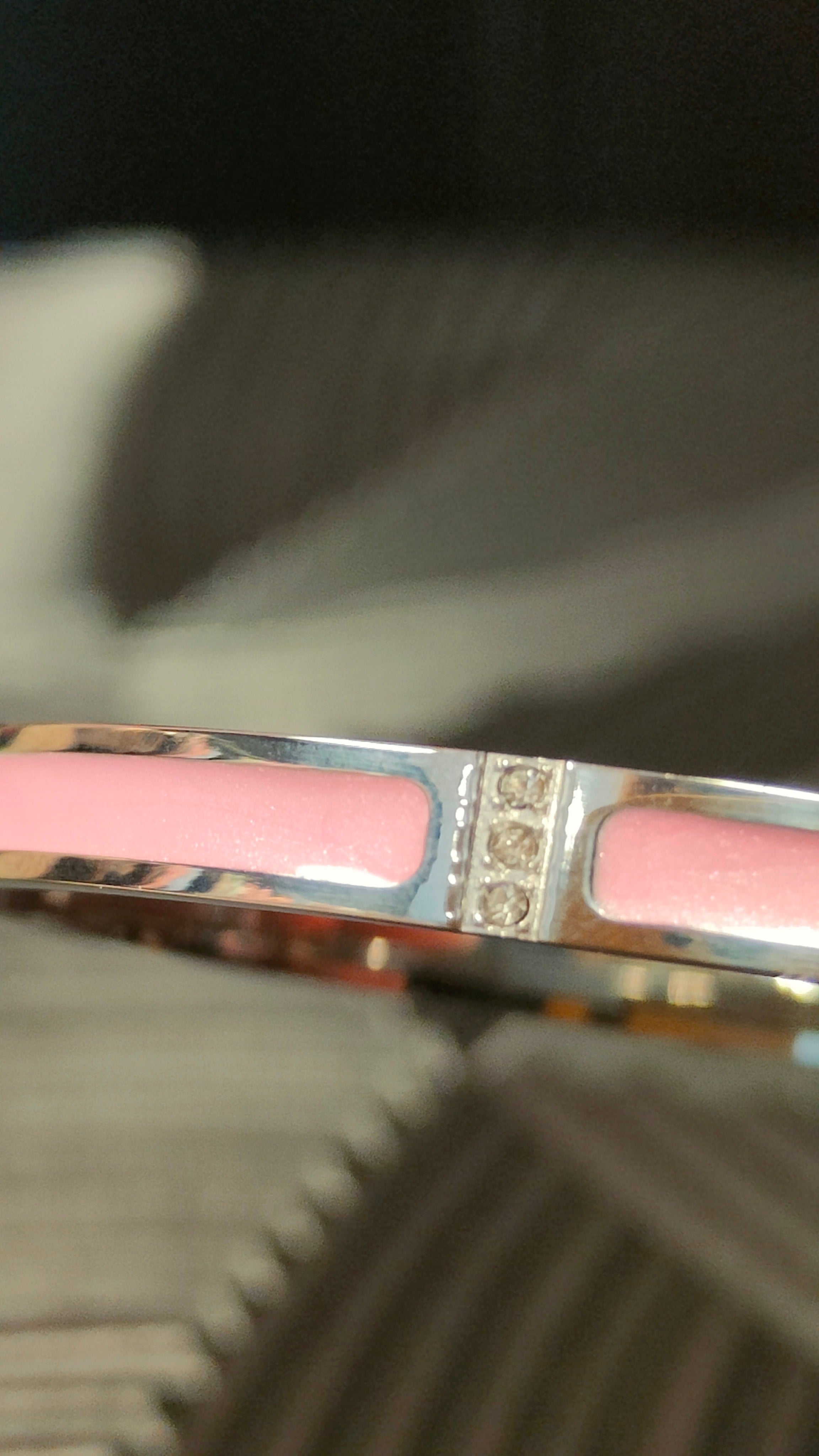 Armband Inlay Pink 3 Diamond look- zilver kleurig