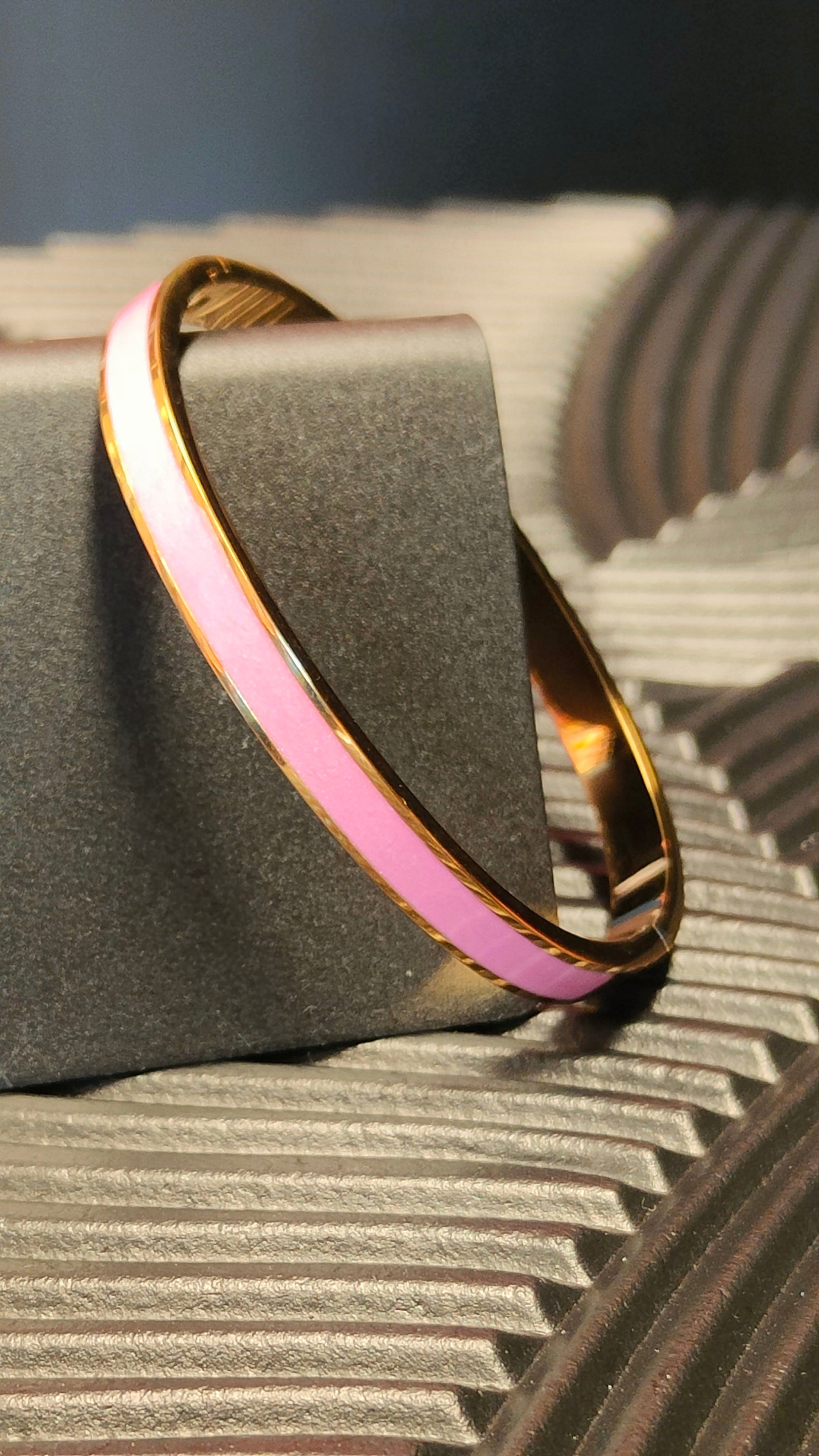Armband Inlay Pink - Goud kleurig