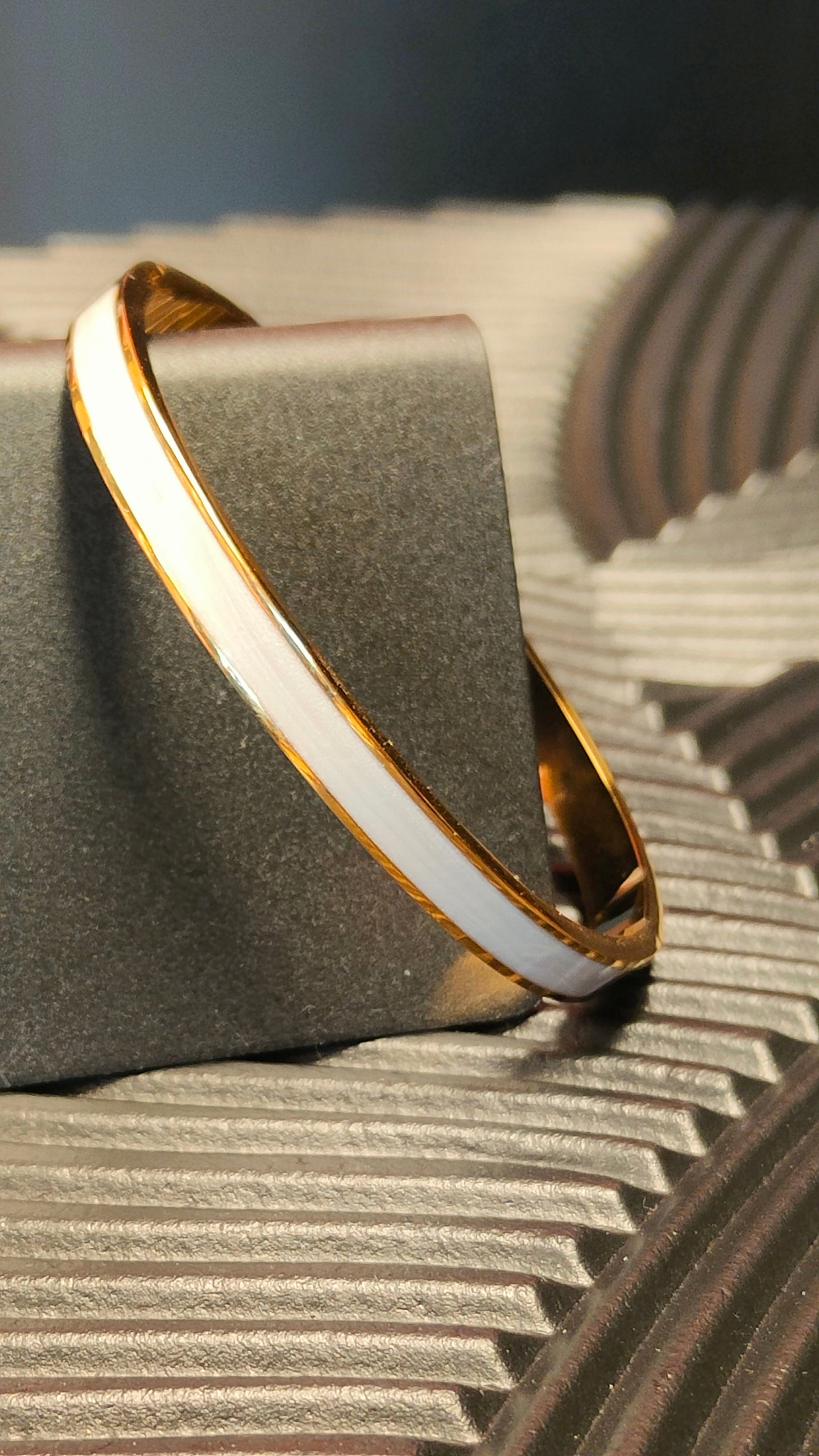 Armband Inlay White - Goud kleurig