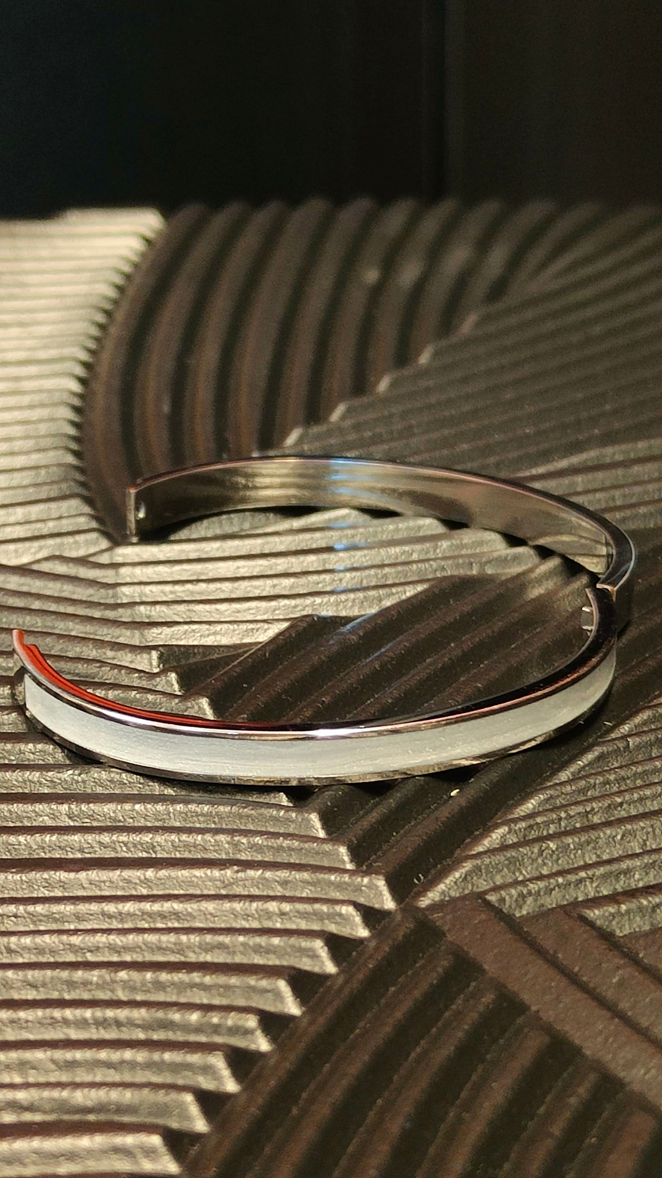 Armband Inlay White - zilver kleurig
