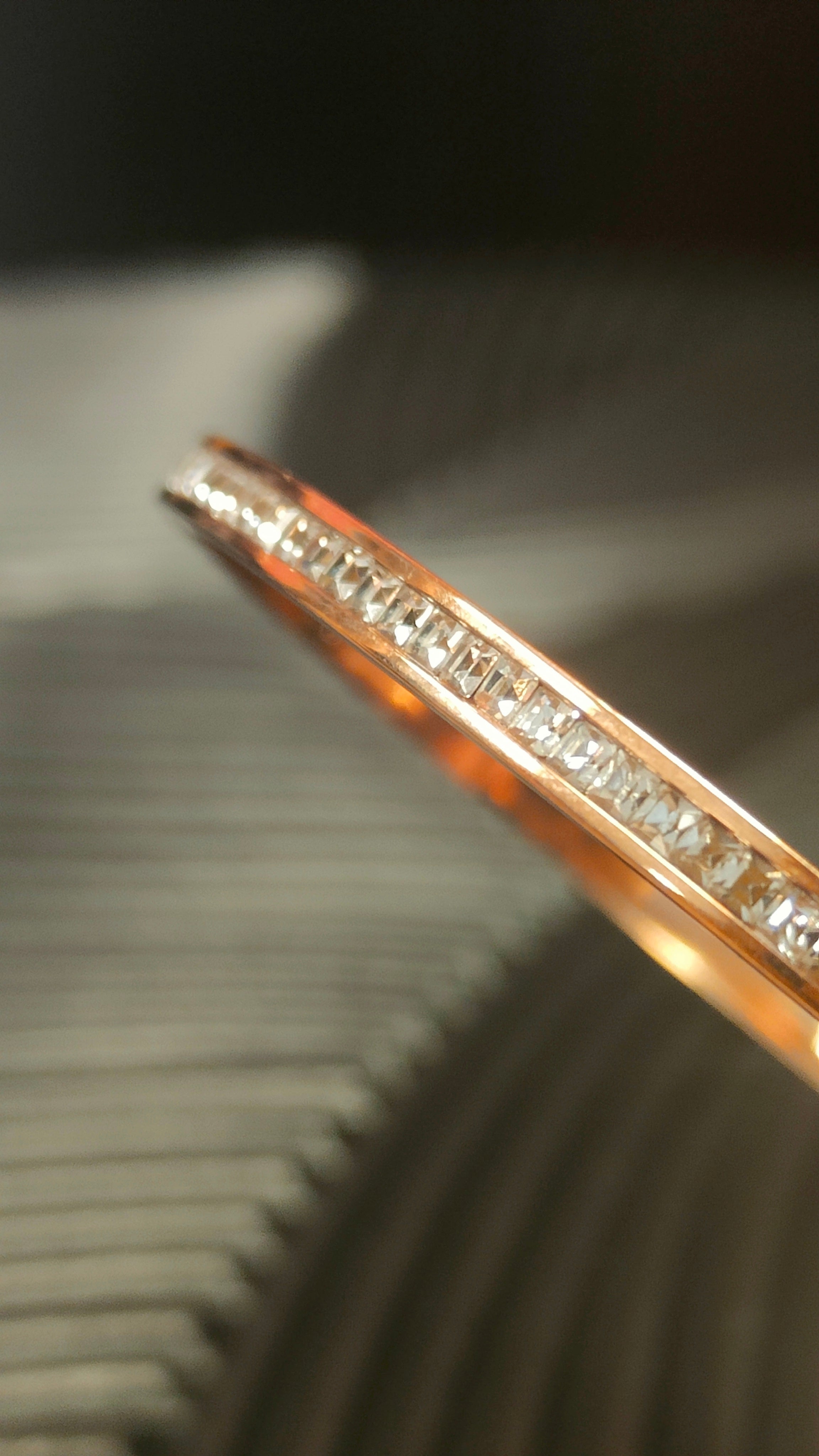 Armband Diamond look inlay - Rosegoud kleurig