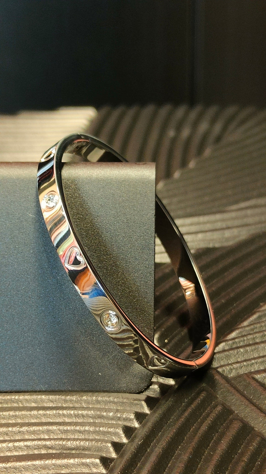 Armband Hearts & Diamond look - zilver kleurig
