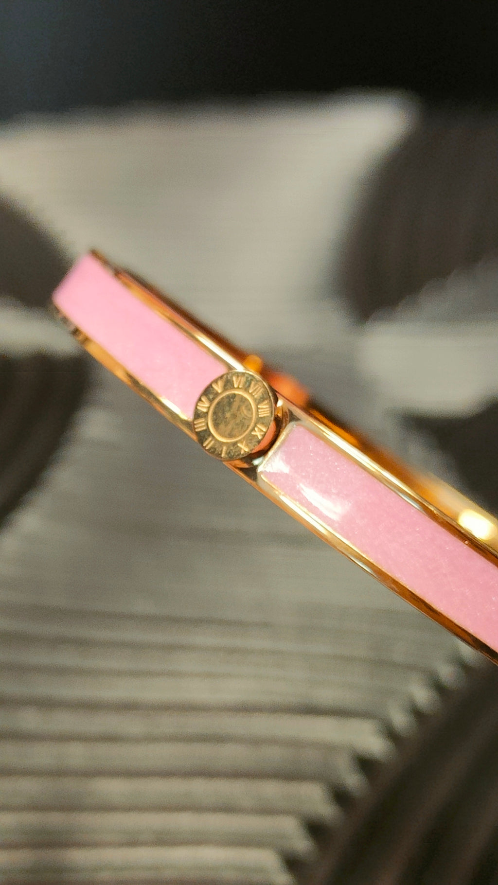 Armband Inlay Pink Roman Numbers - Goud kleurig