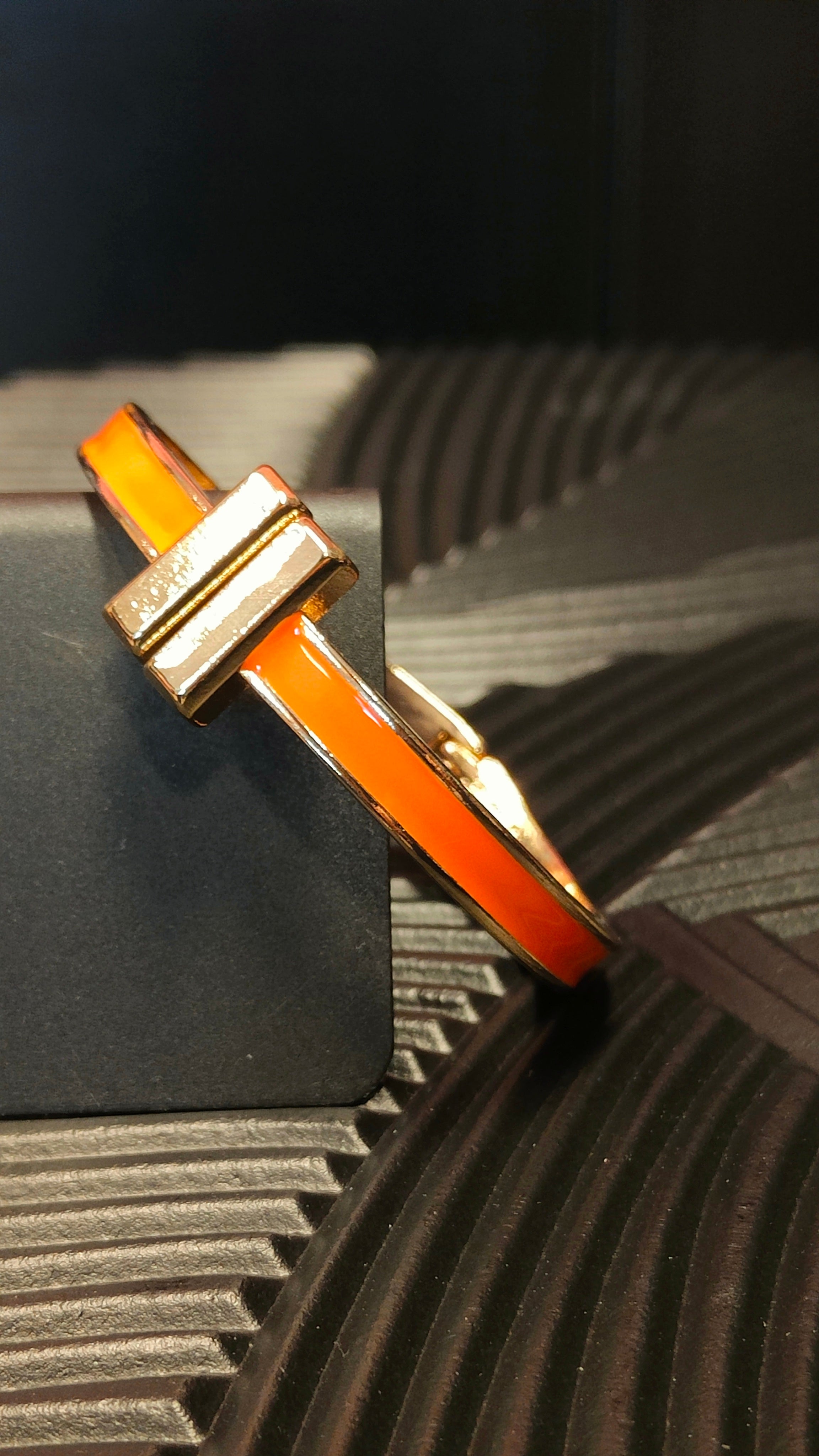 Armband Goldbar - Inlay Orange - Goud kleurig