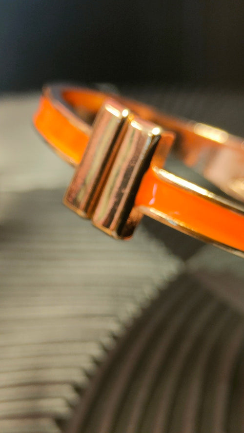 Armband Goldbar - Inlay Orange - Goud kleurig
