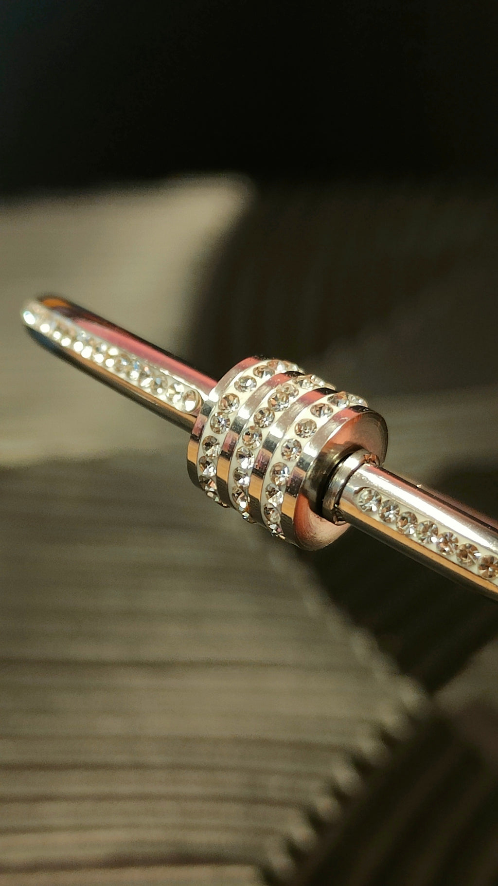 Armband Cilinder & Diamond look inlay - zilver kleurig