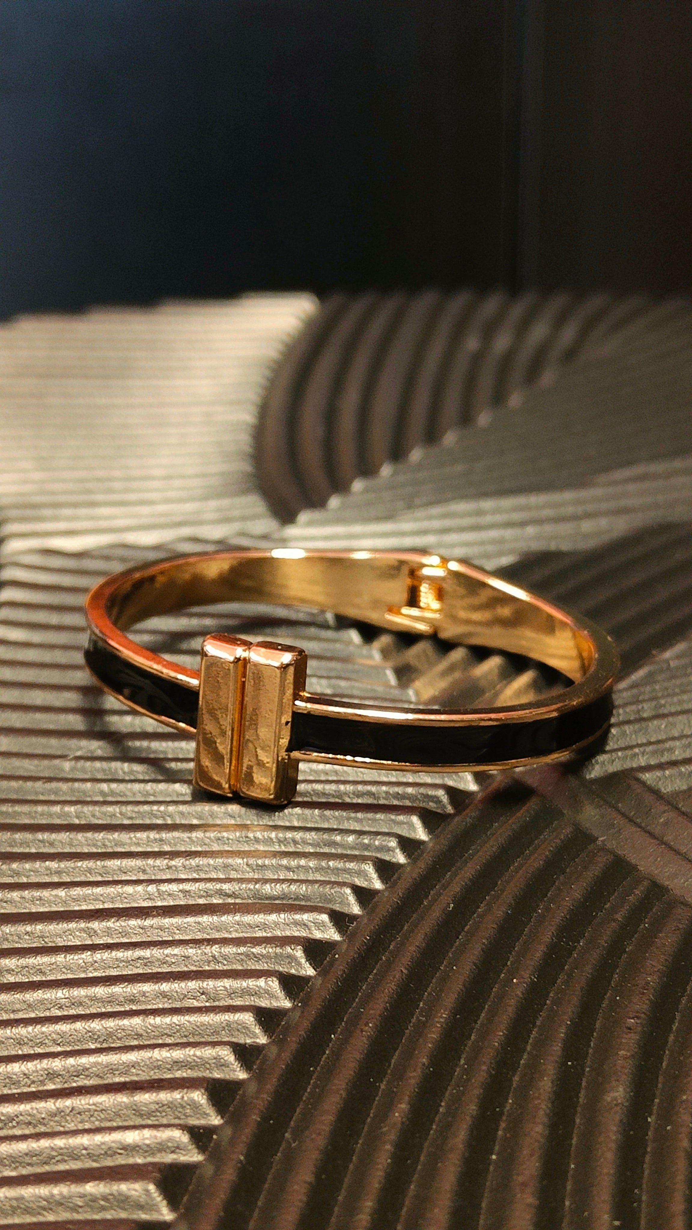 Armband Goldbar - Inlay Black - Goud kleurig