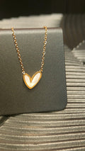 Ketting Inlay Heart White - Goud kleurig