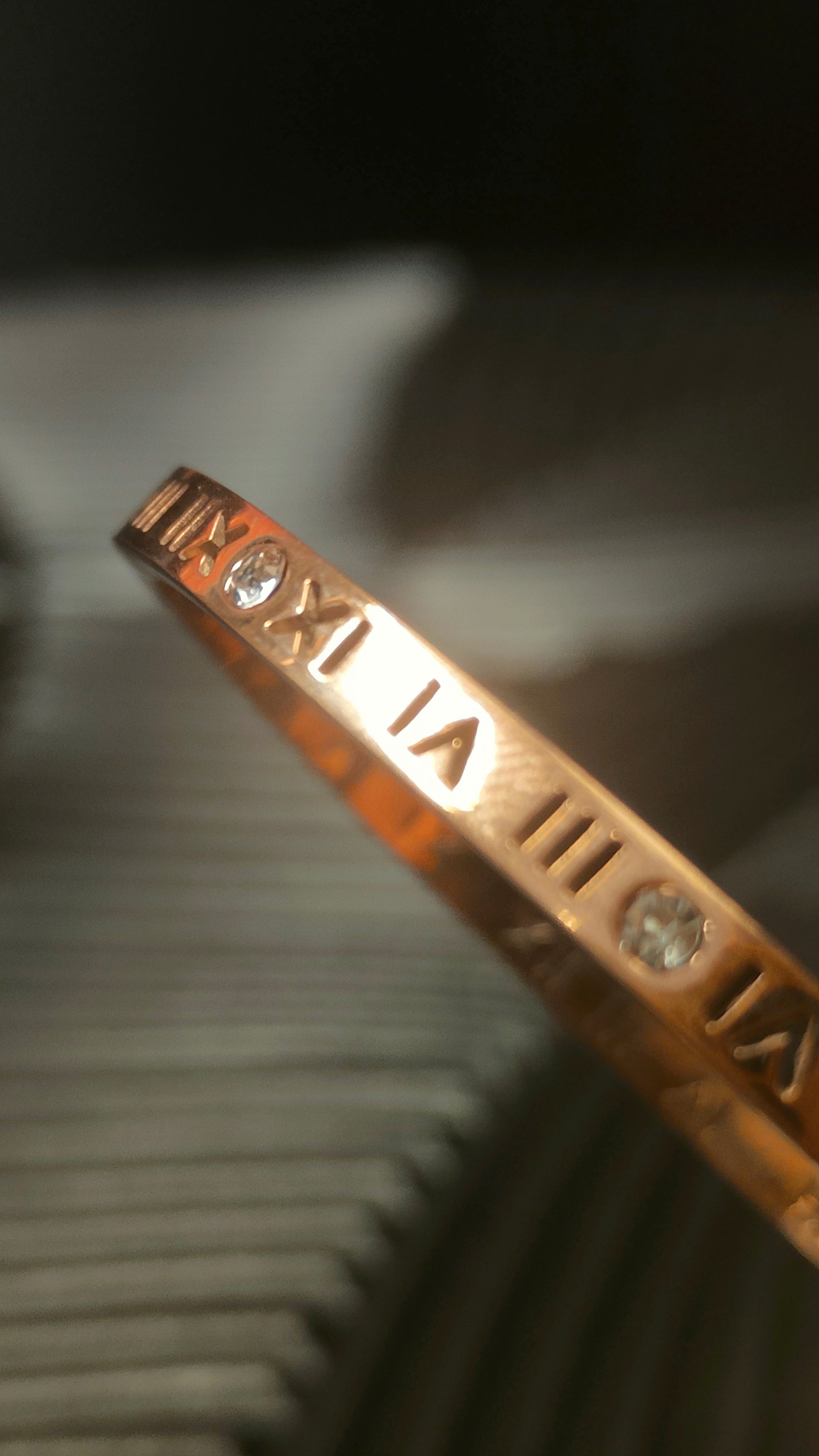 Armband Roman Numbers - Diamond look- Rosegoud kleurig